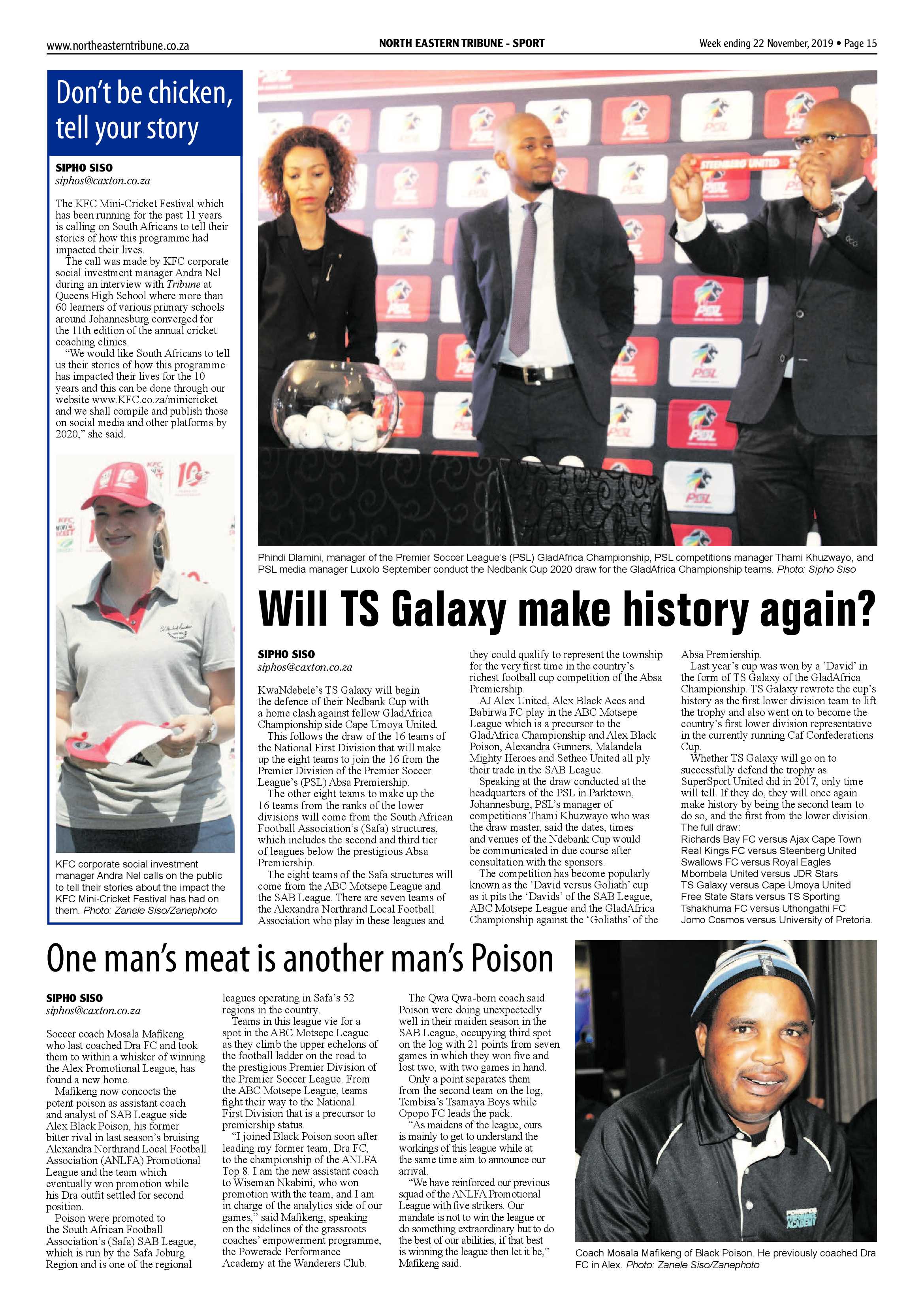 North Eastern Tribune 22 November, 2019 page 15