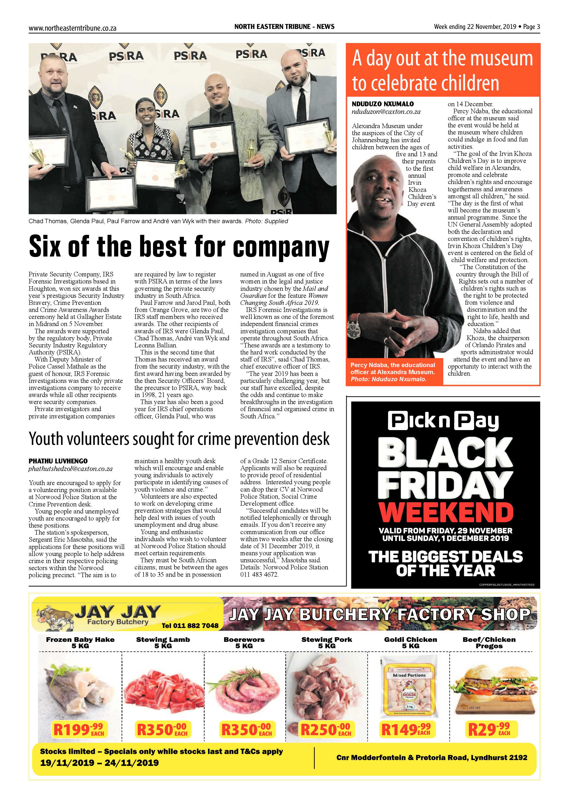 North Eastern Tribune 22 November, 2019 page 3