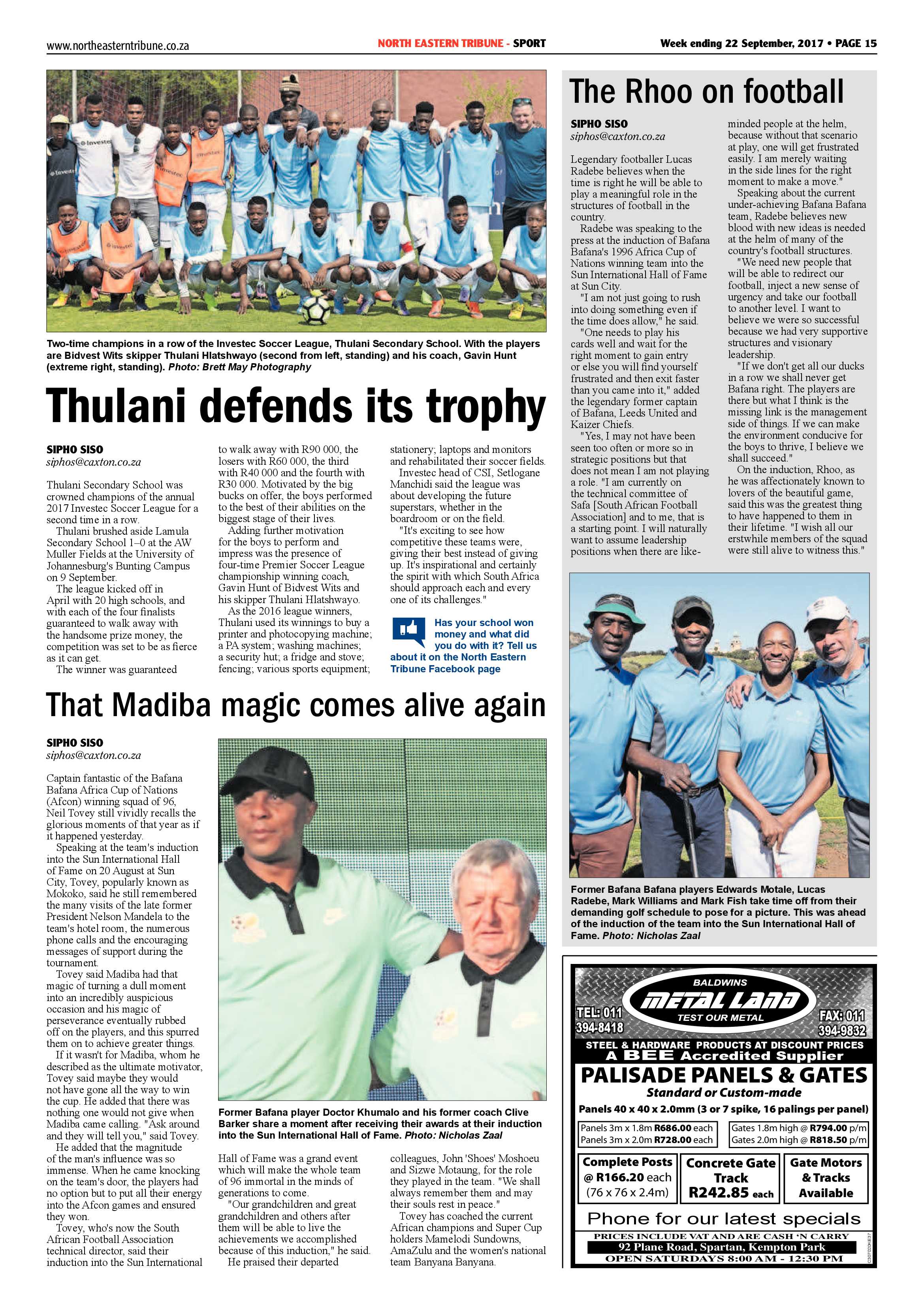 North Eastern Tribune 22 September 2017 page 15