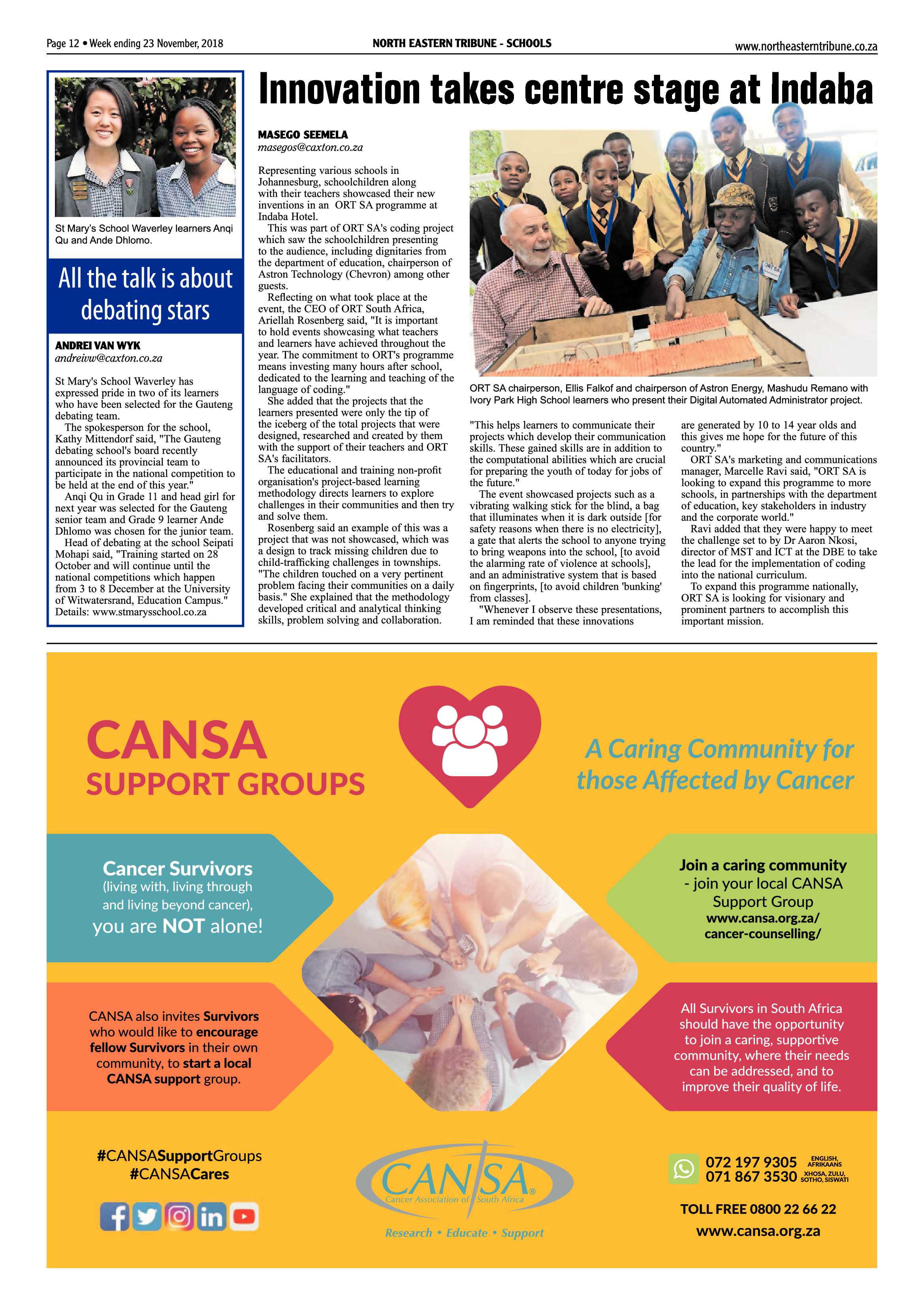 North Eastern Tribune 23 November, 2018 page 12
