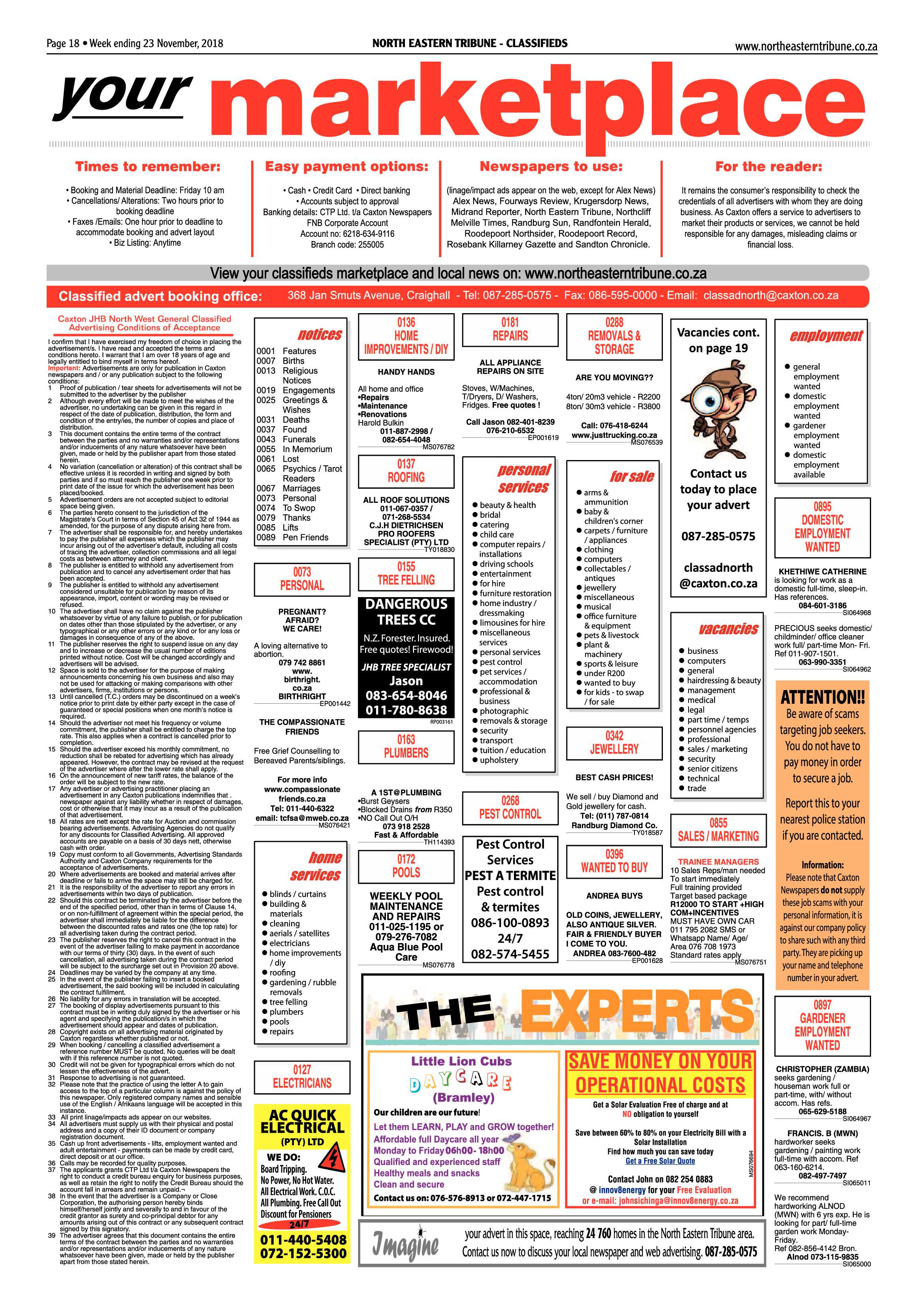 North Eastern Tribune 23 November, 2018 page 18