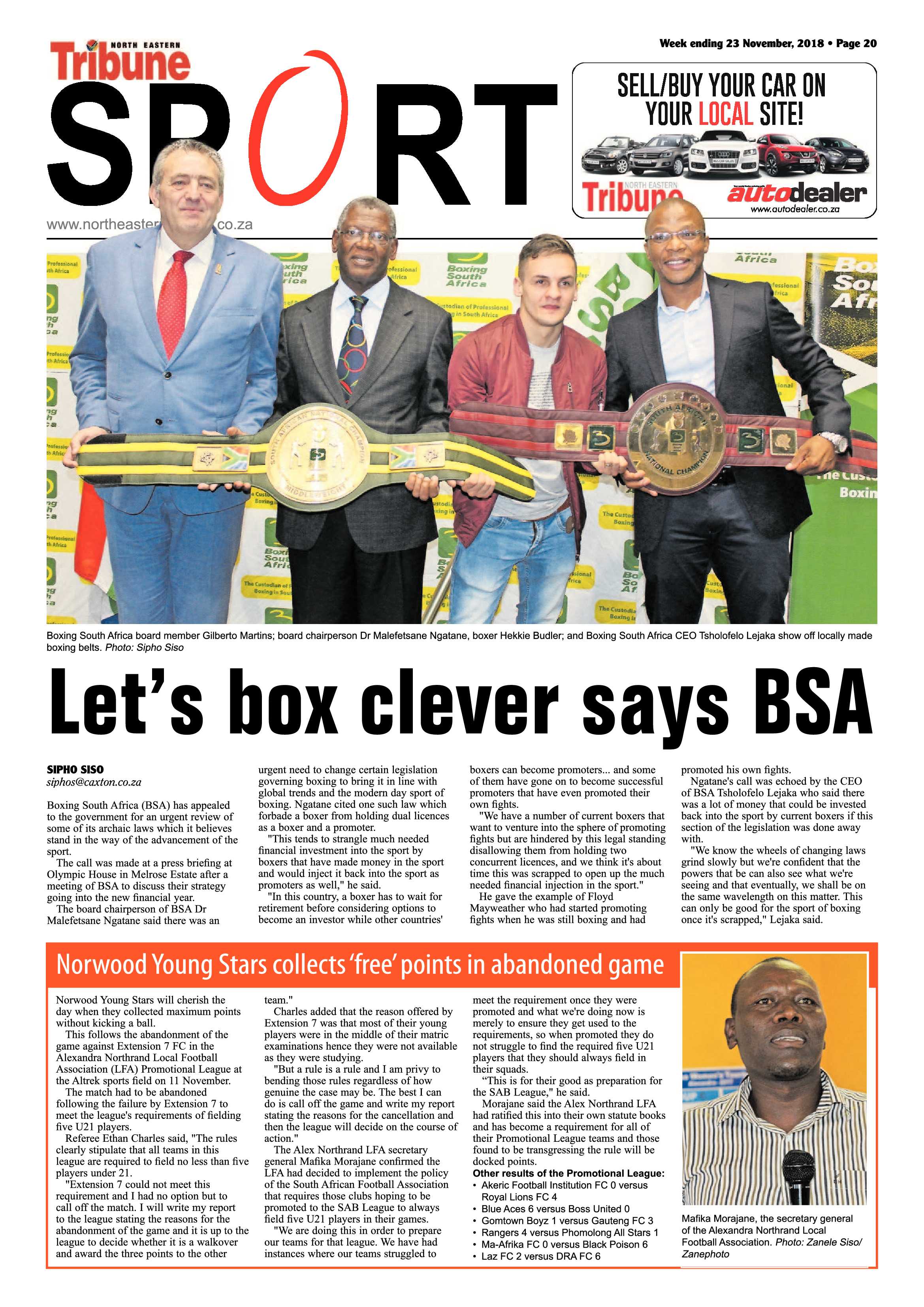 North Eastern Tribune 23 November, 2018 page 20