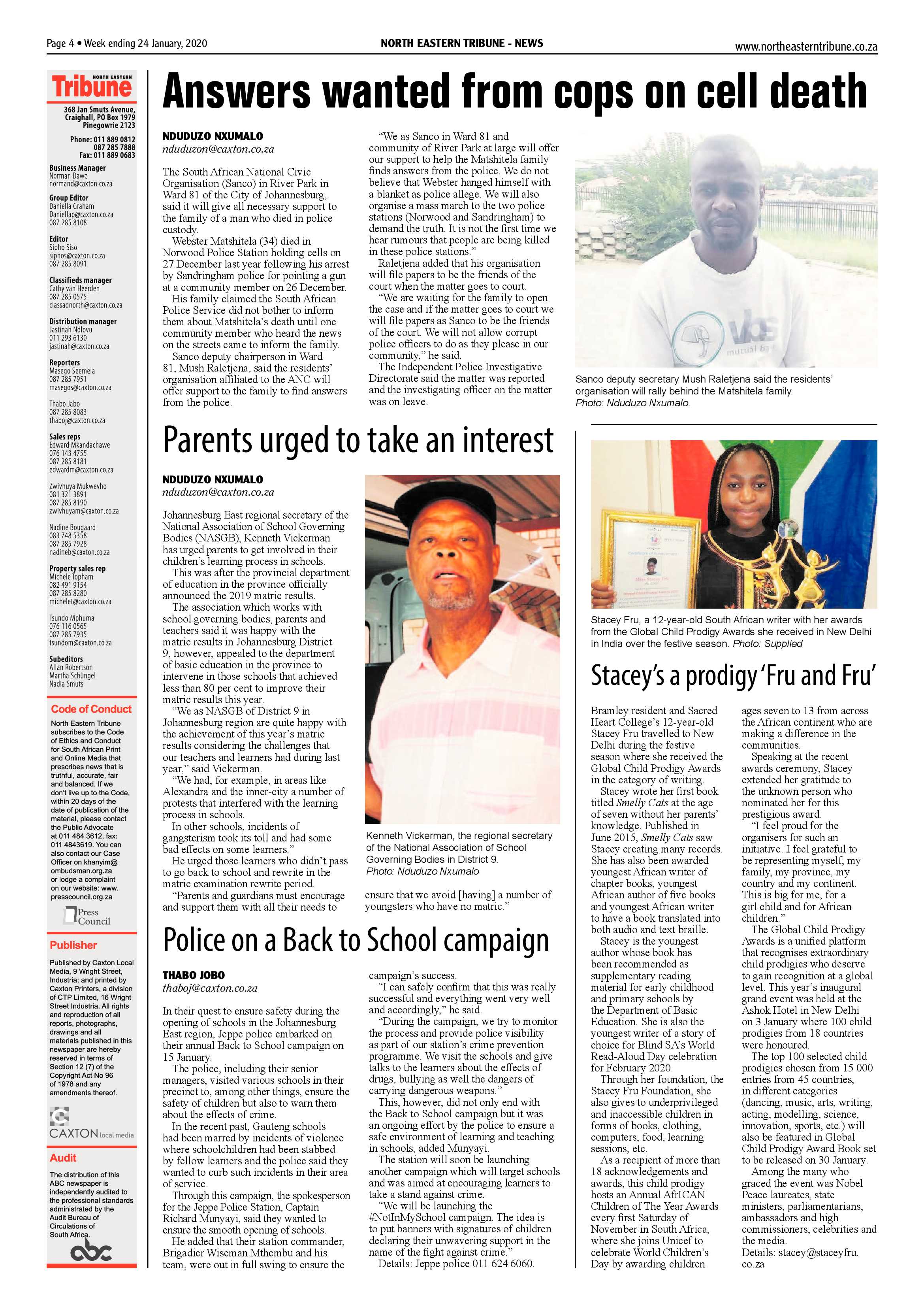 North Eastern Tribune 24 January 2020 page 4