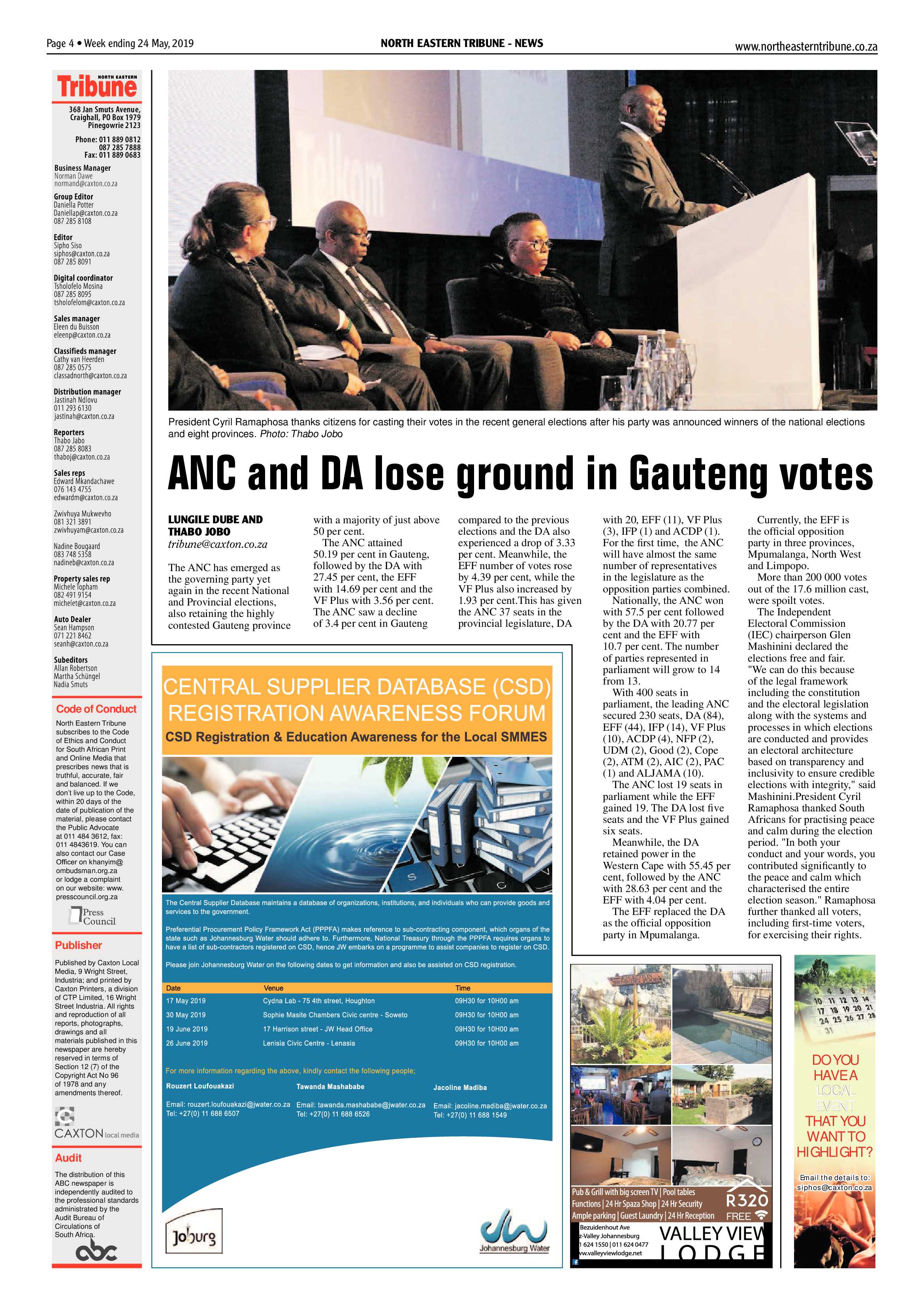 North Eastern Tribune 24 May, 2019 page 4