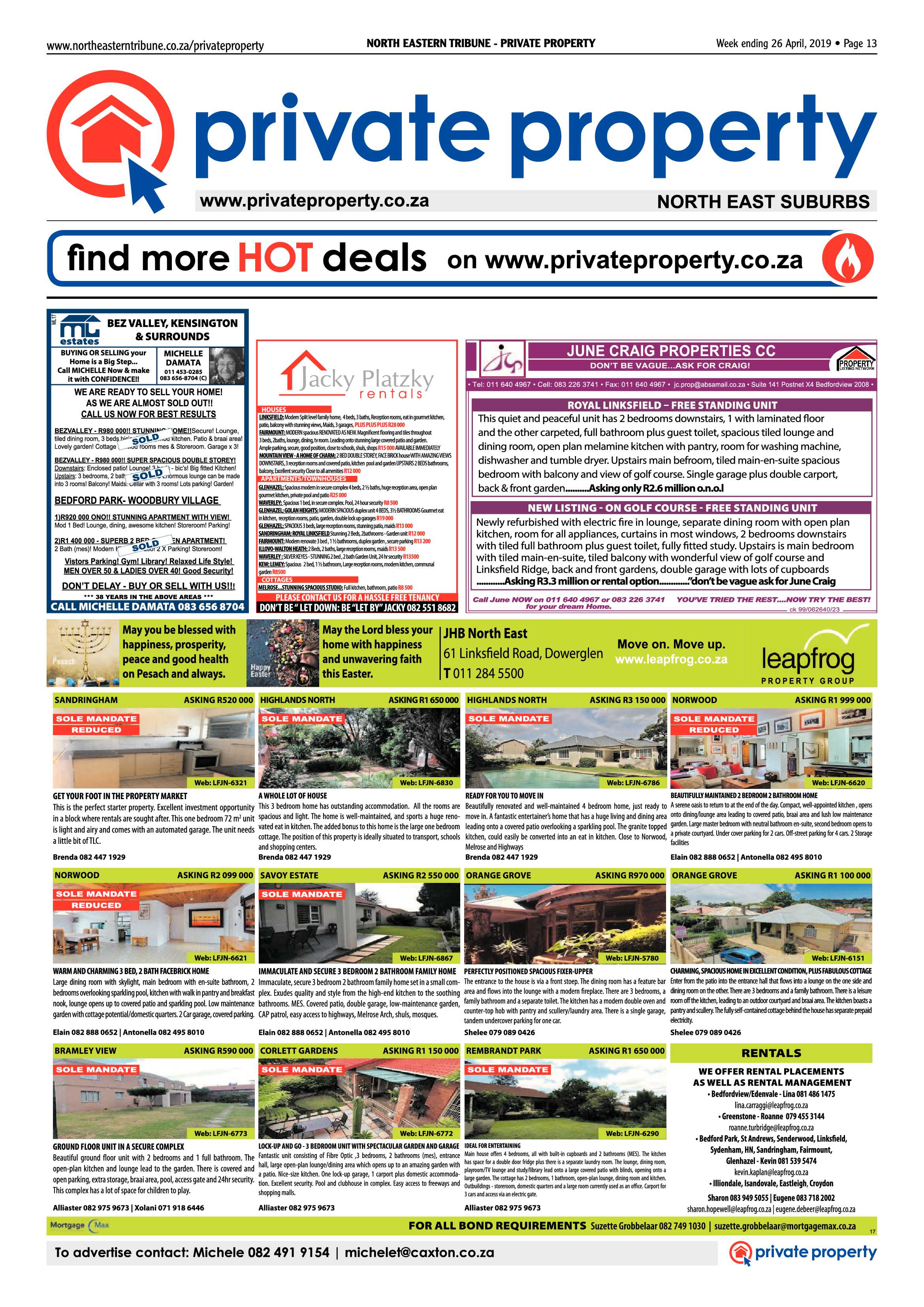 North Eastern Tribune 26 April, 2019 page 13