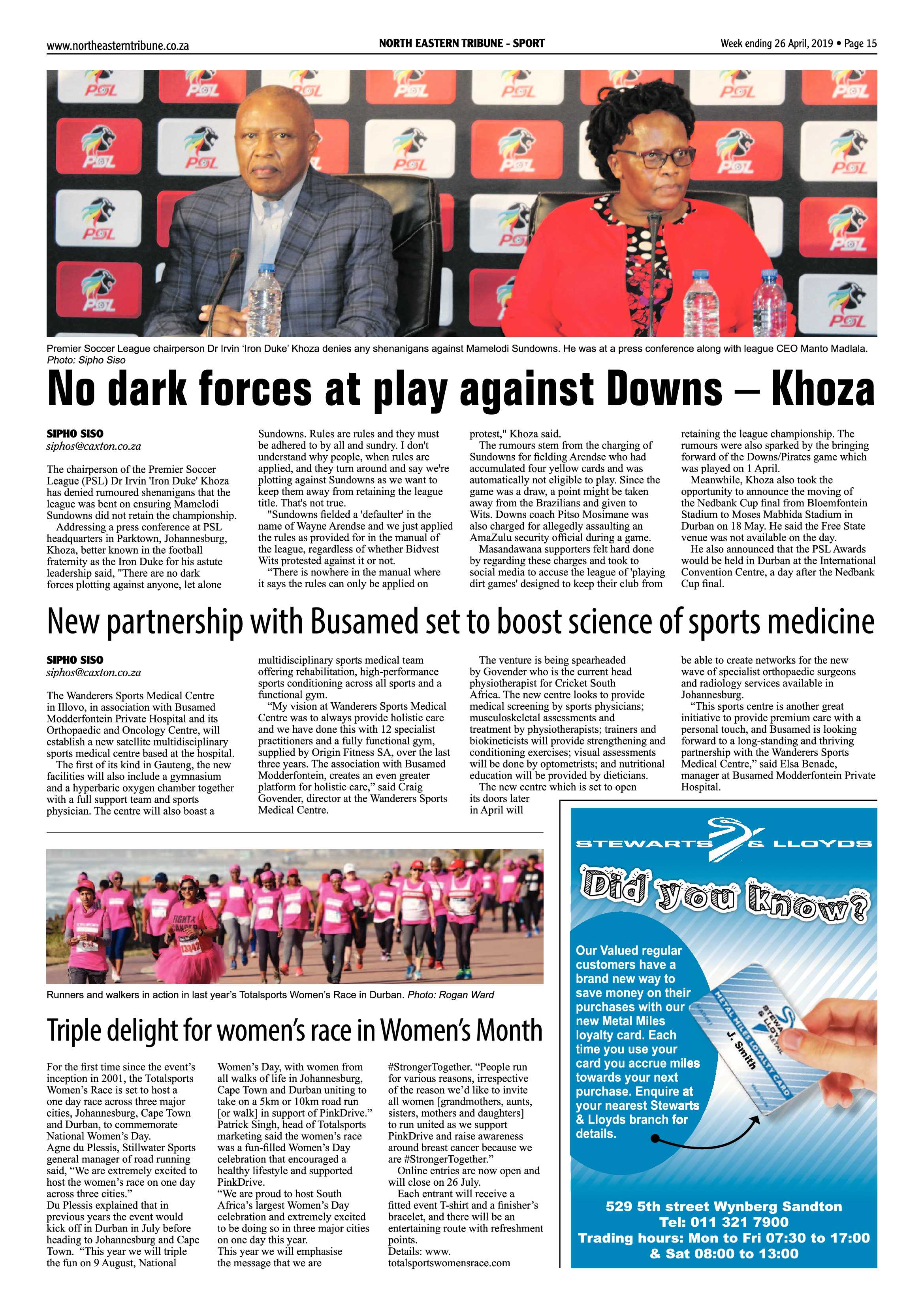 North Eastern Tribune 26 April, 2019 page 15