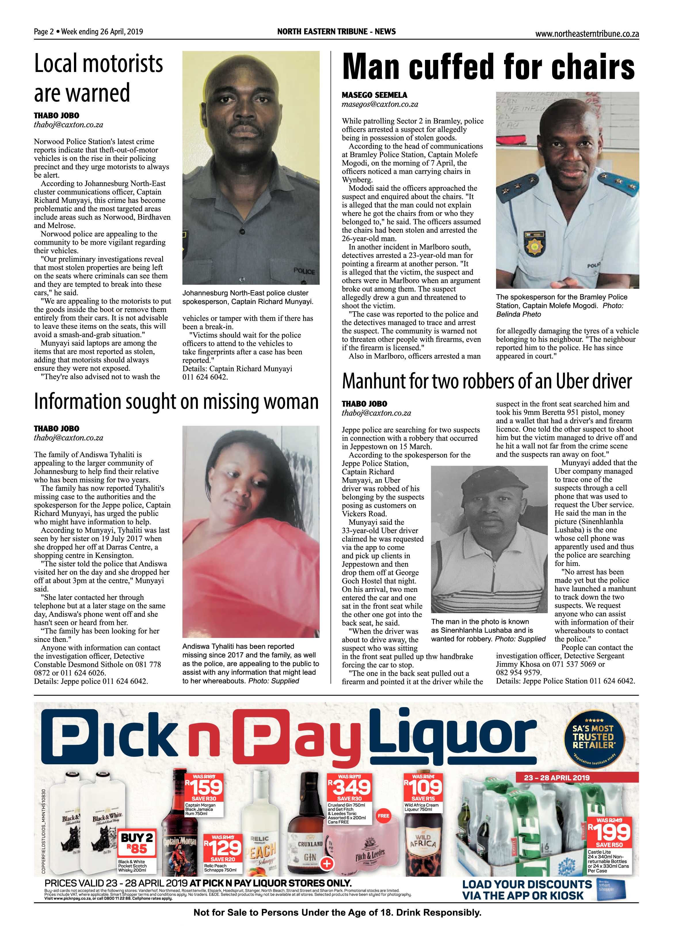North Eastern Tribune 26 April, 2019 page 2