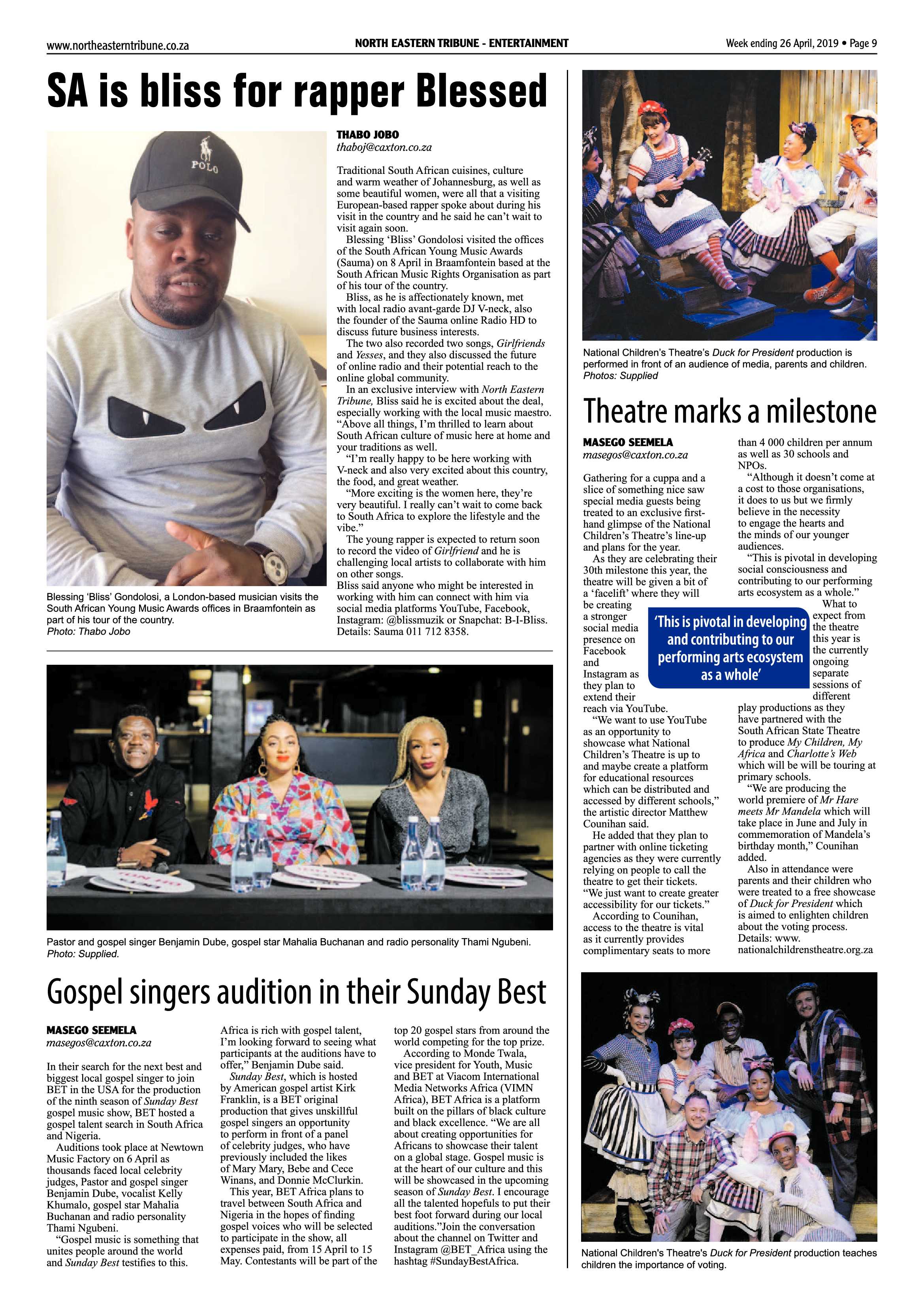 North Eastern Tribune 26 April, 2019 page 9