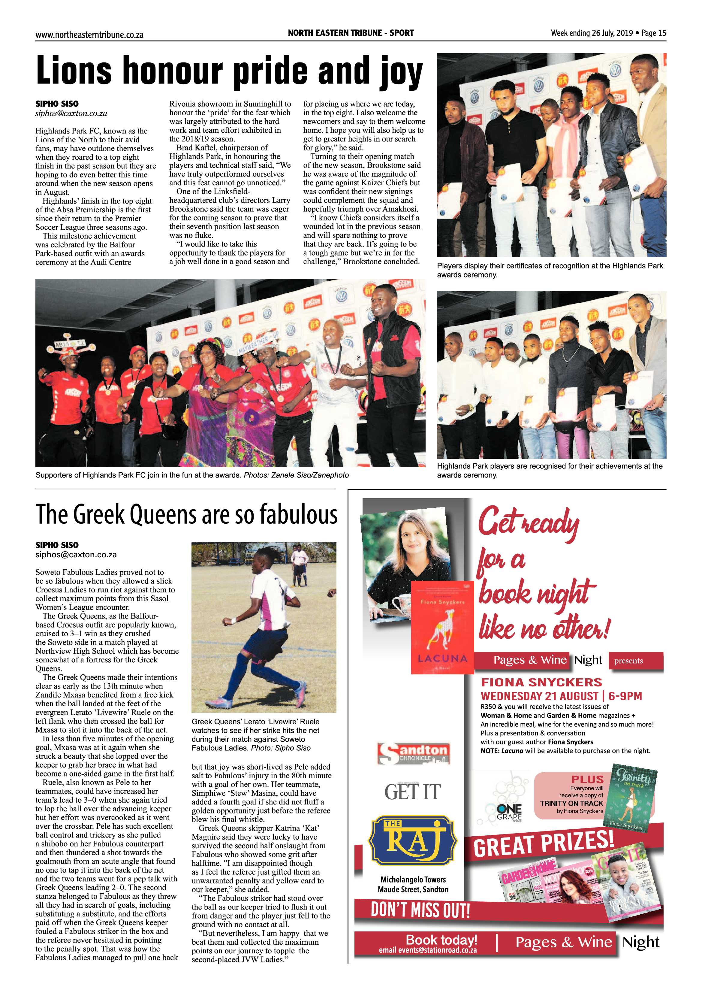 North Eastern Tribune 26 July, 2019 page 15
