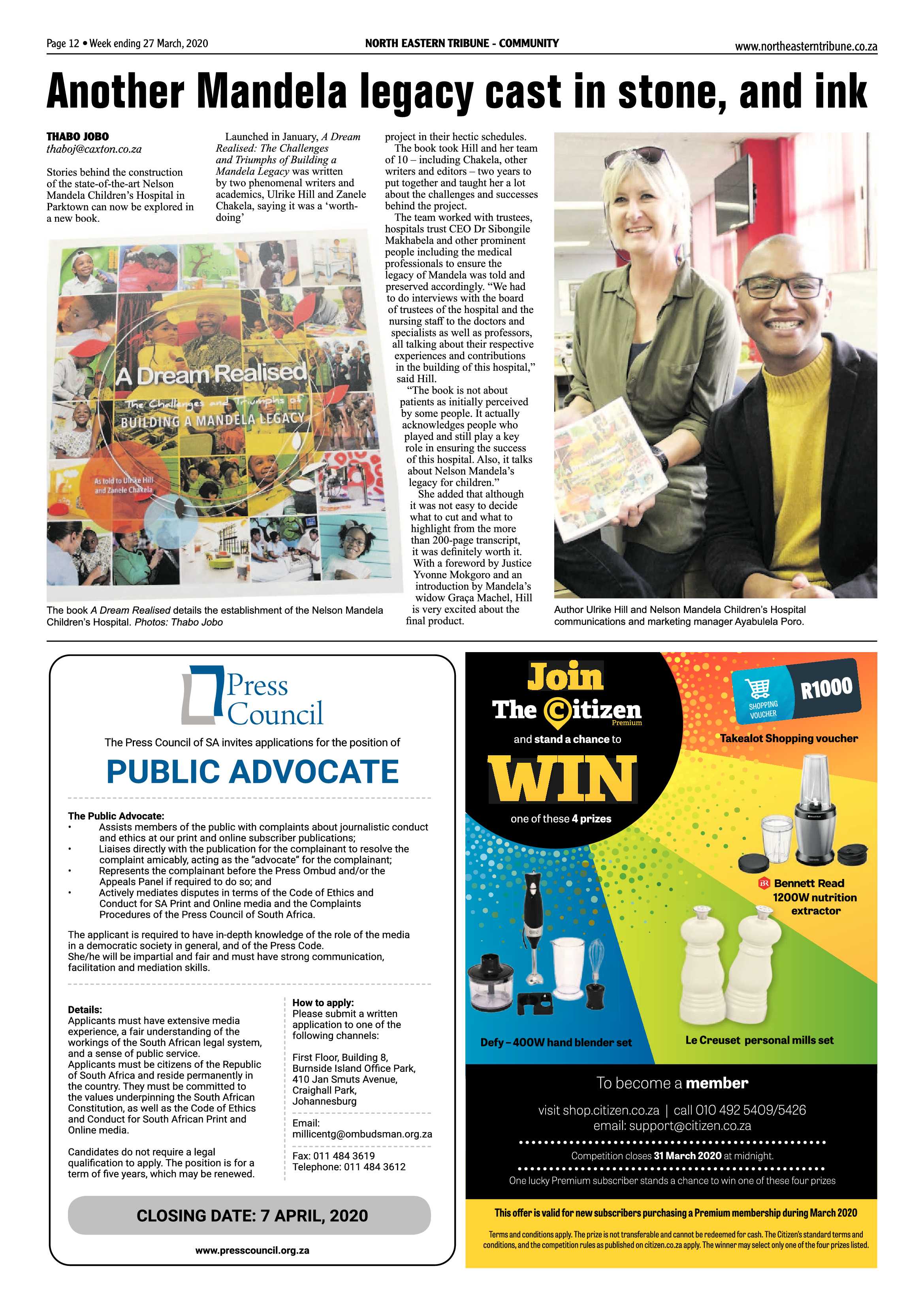 North Eastern Tribune 27 March 2020 page 12