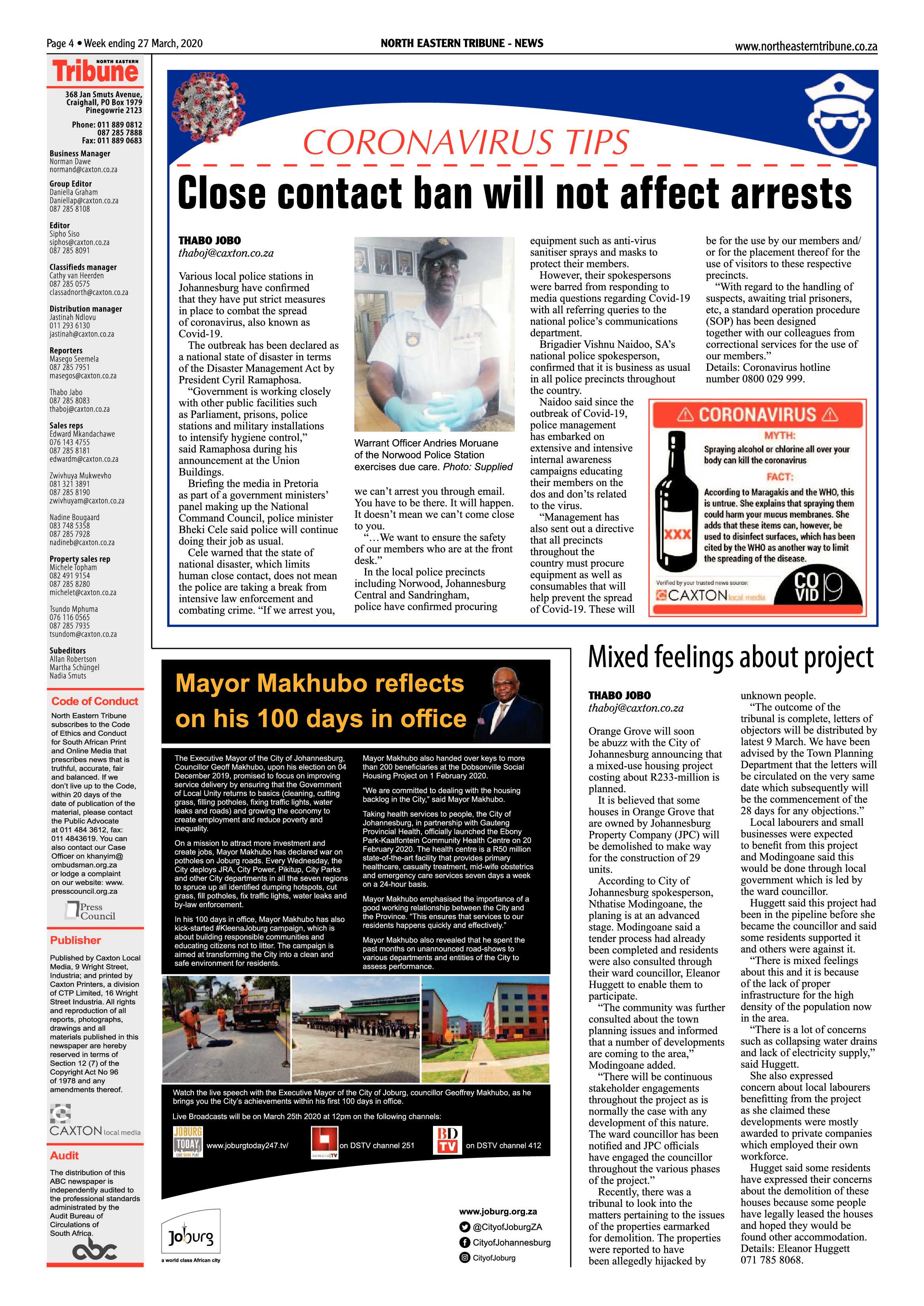 North Eastern Tribune 27 March 2020 page 4