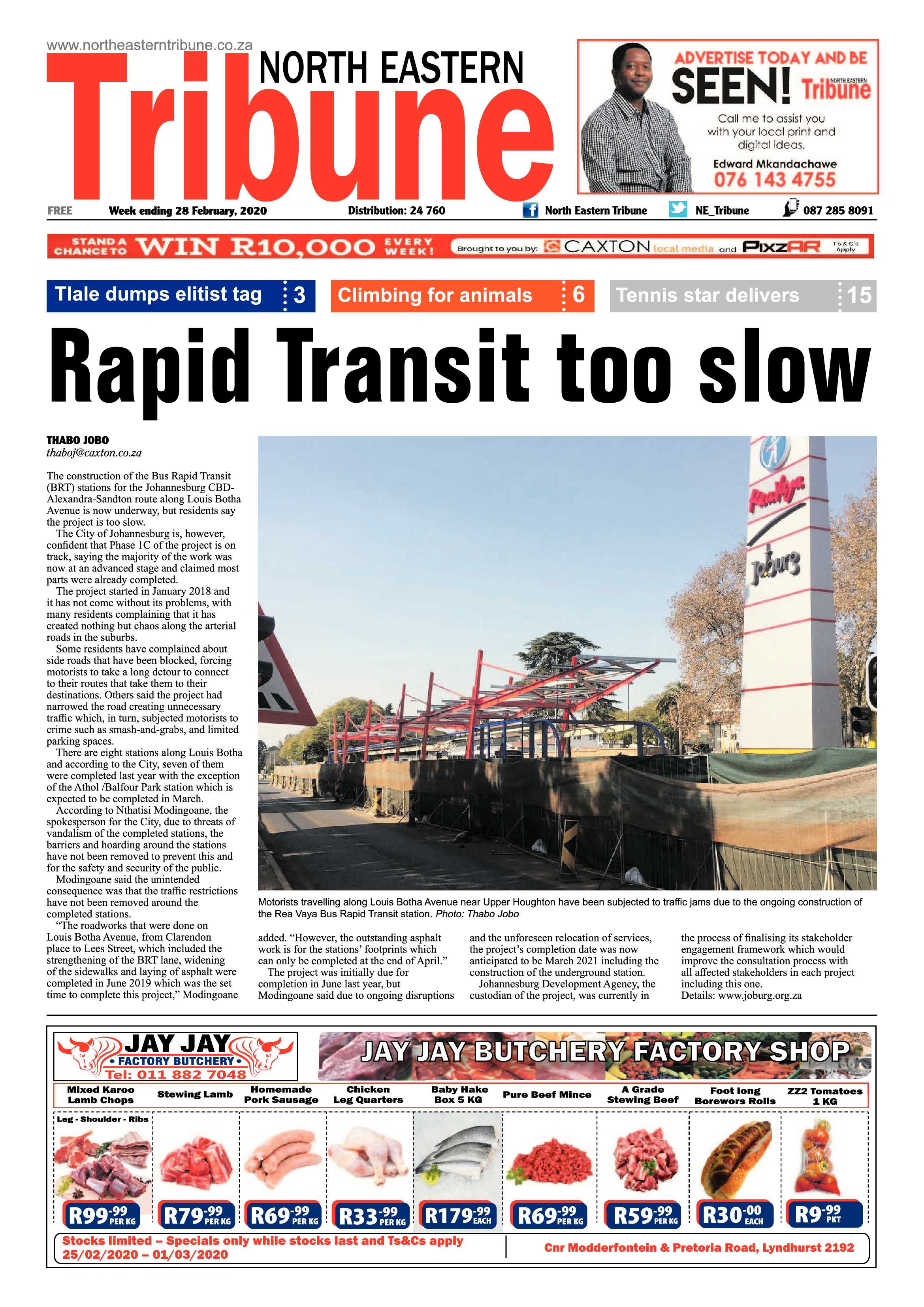North Eastern Tribune 28 February 2020 page 1