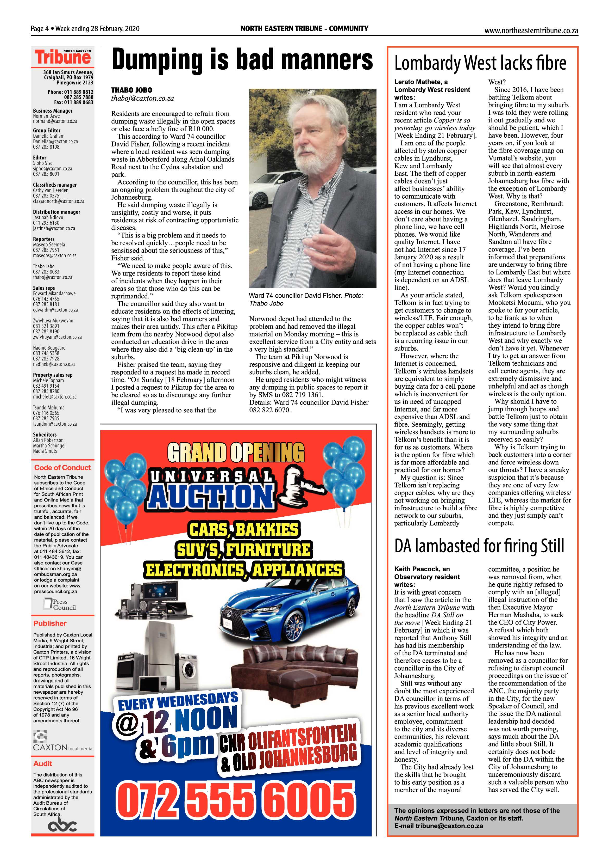 North Eastern Tribune 28 February 2020 page 4