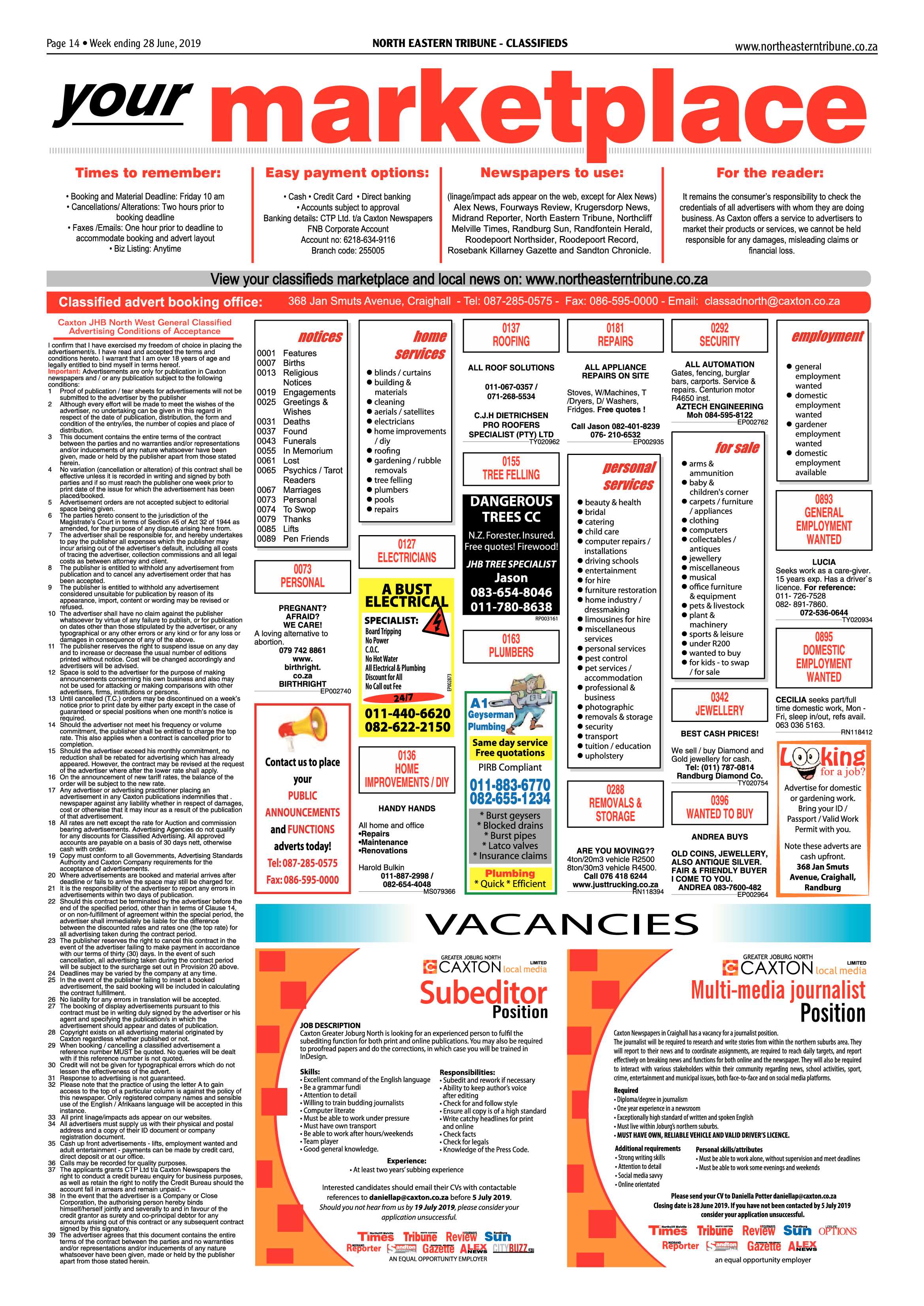 North Eastern Tribune 28 June, 2019 page 12