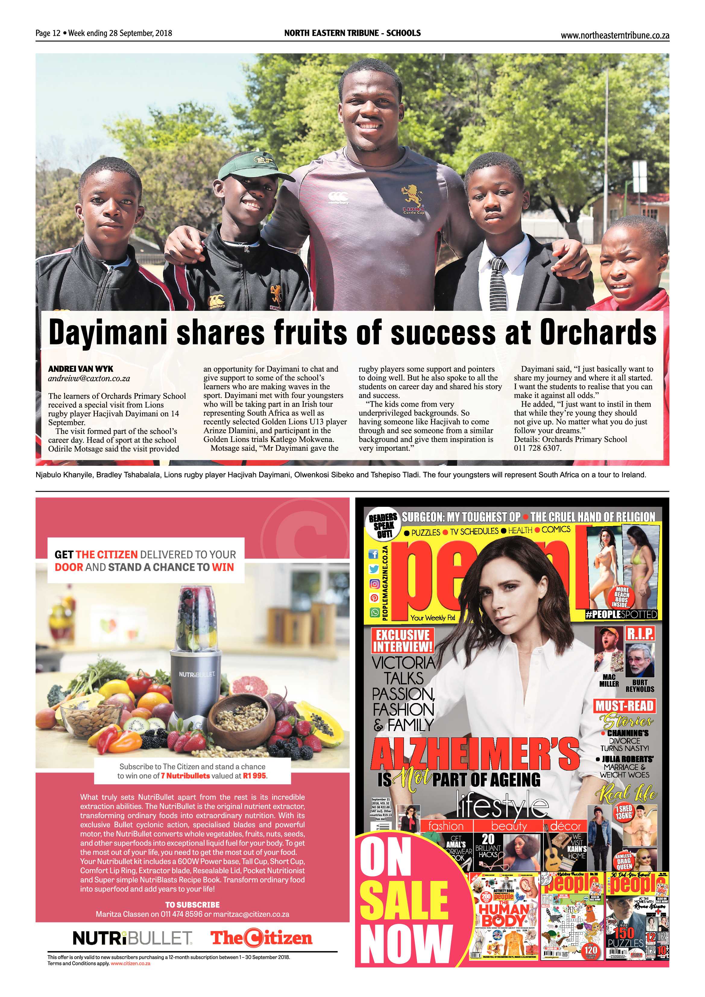North Eastern Tribune 28 September, 2018 page 12