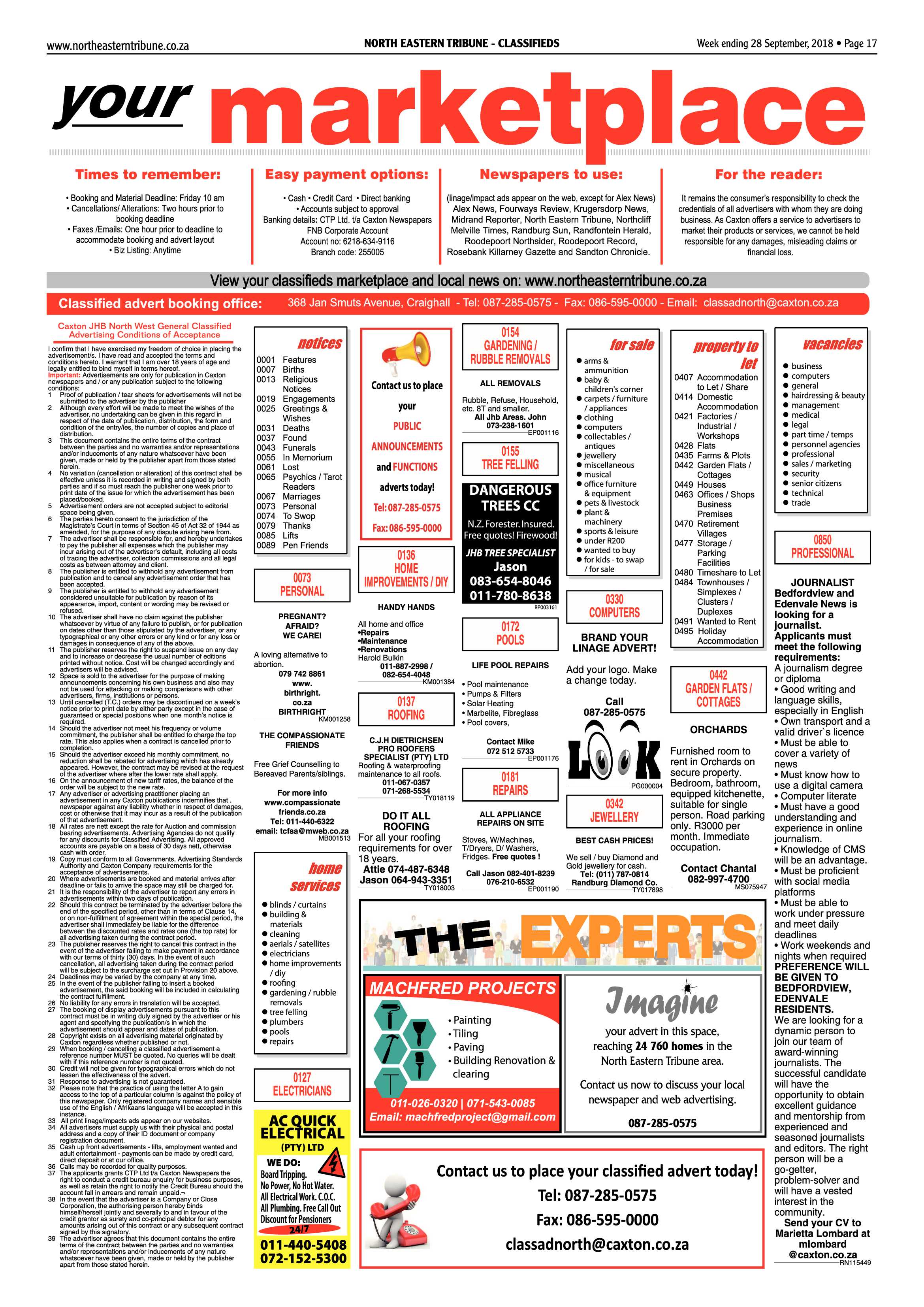 North Eastern Tribune 28 September, 2018 page 17