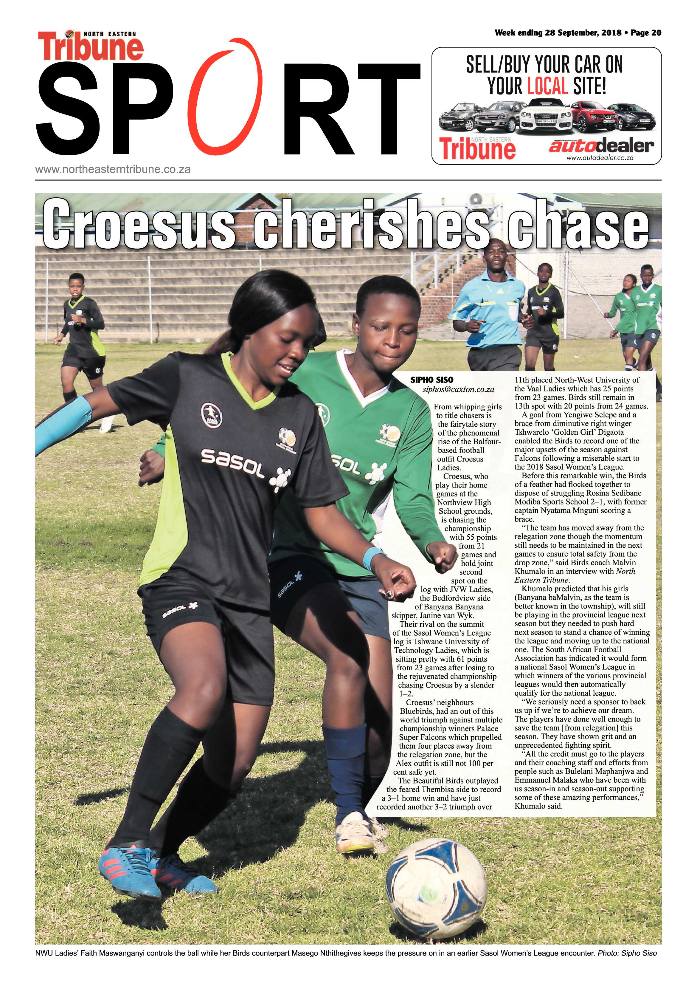 North Eastern Tribune 28 September, 2018 page 20