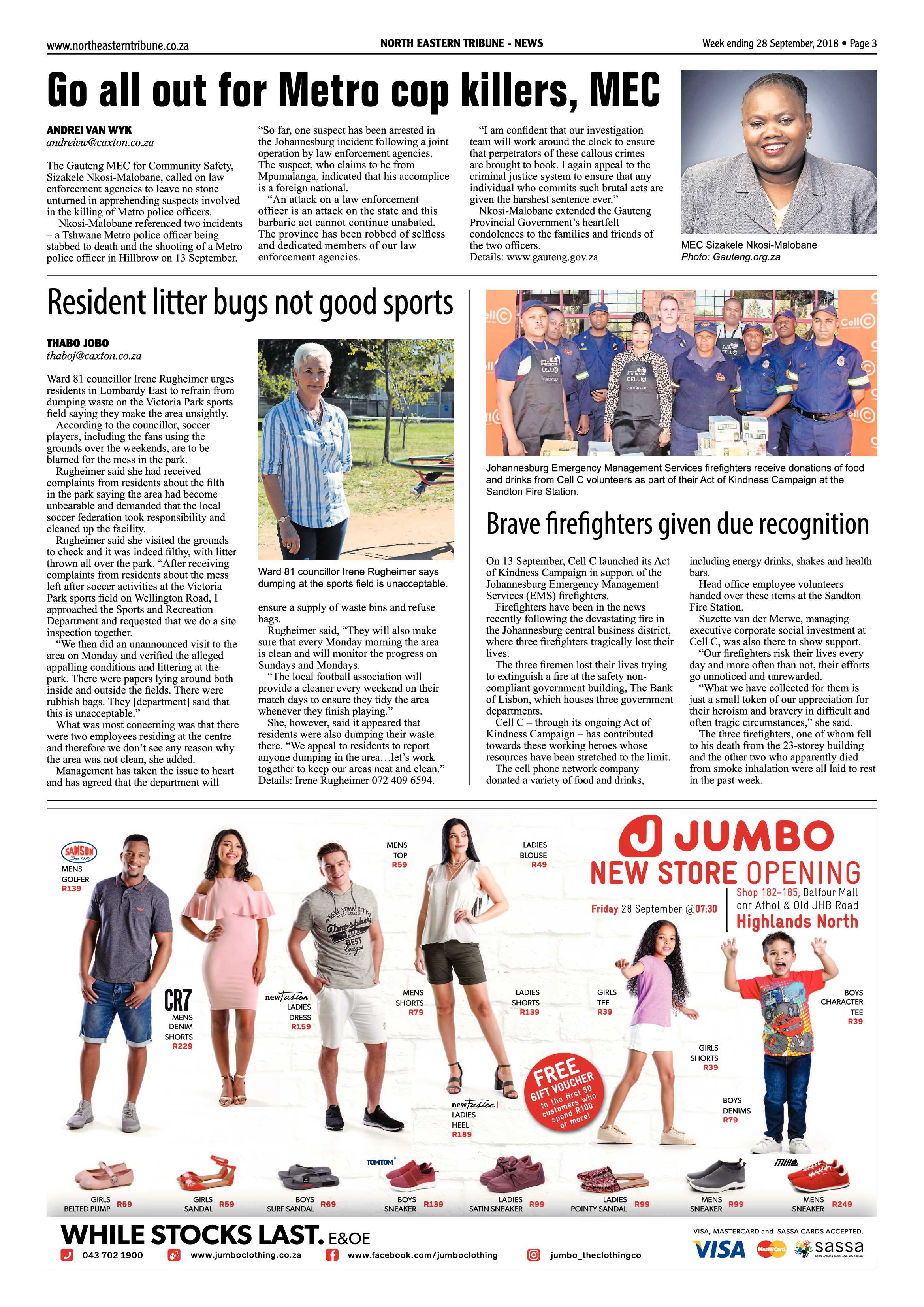North Eastern Tribune 28 September, 2018 page 3