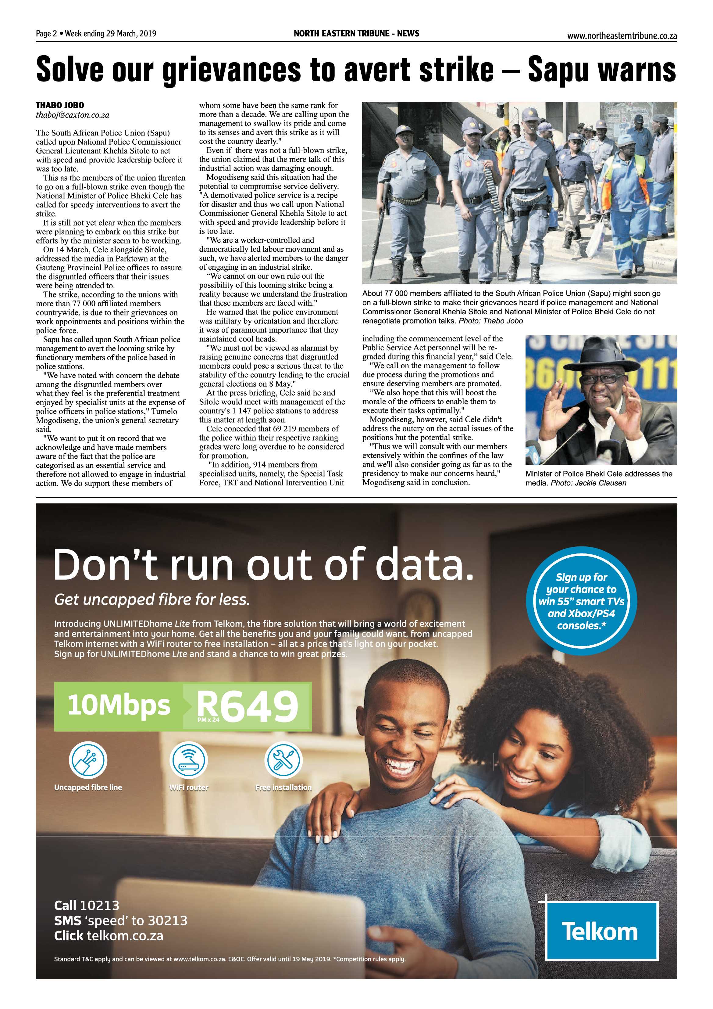 North Eastern Tribune 29 March, 2019 page 2