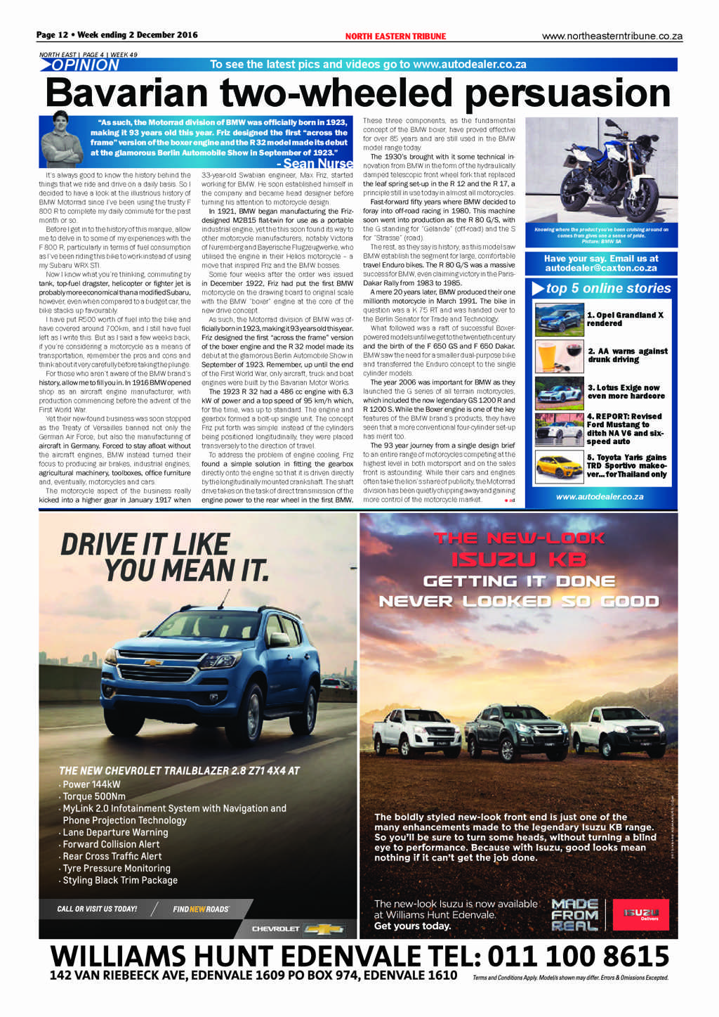 North Eastern Tribune 2 December 2016 page 12