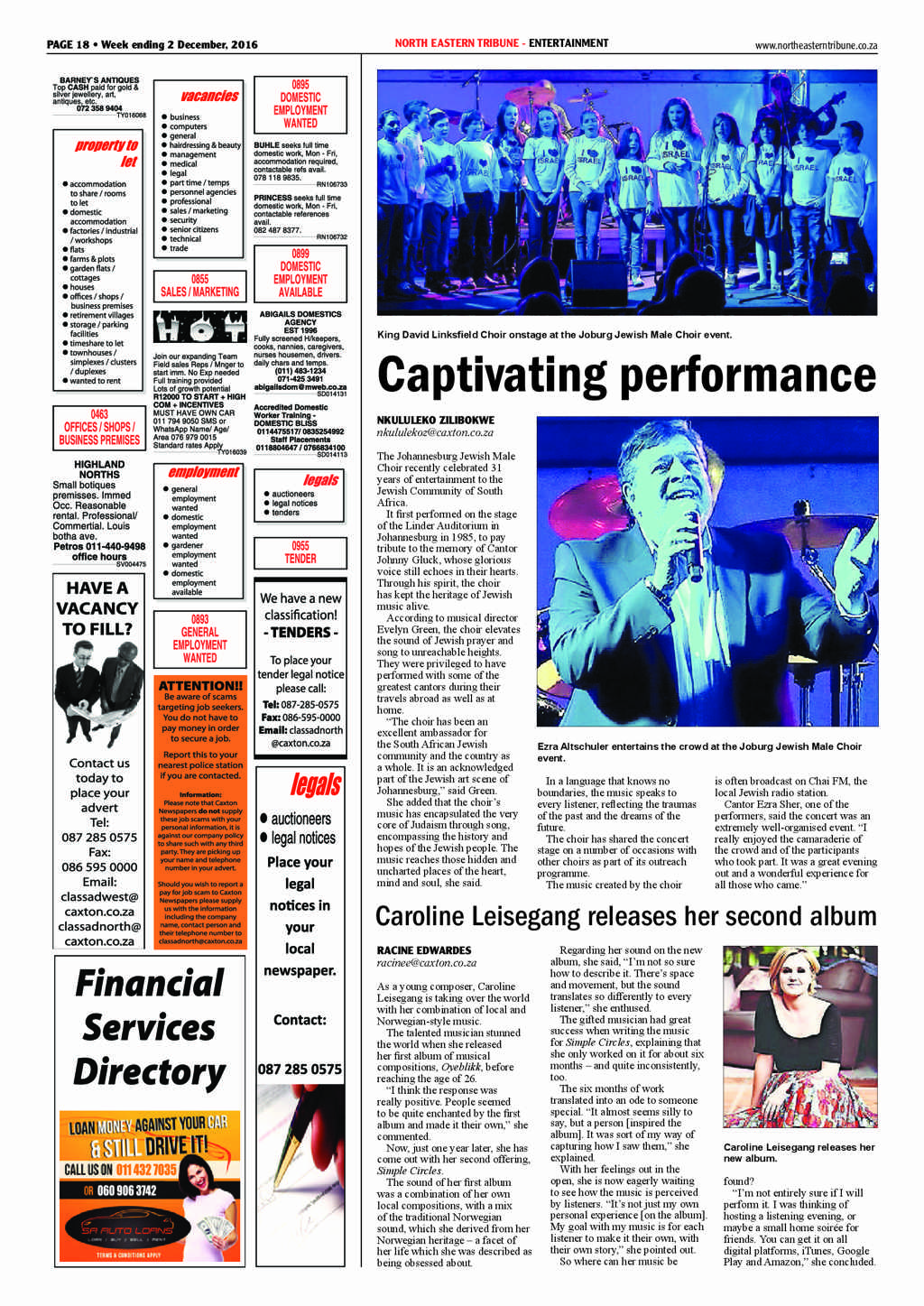 North Eastern Tribune 2 December 2016 page 18