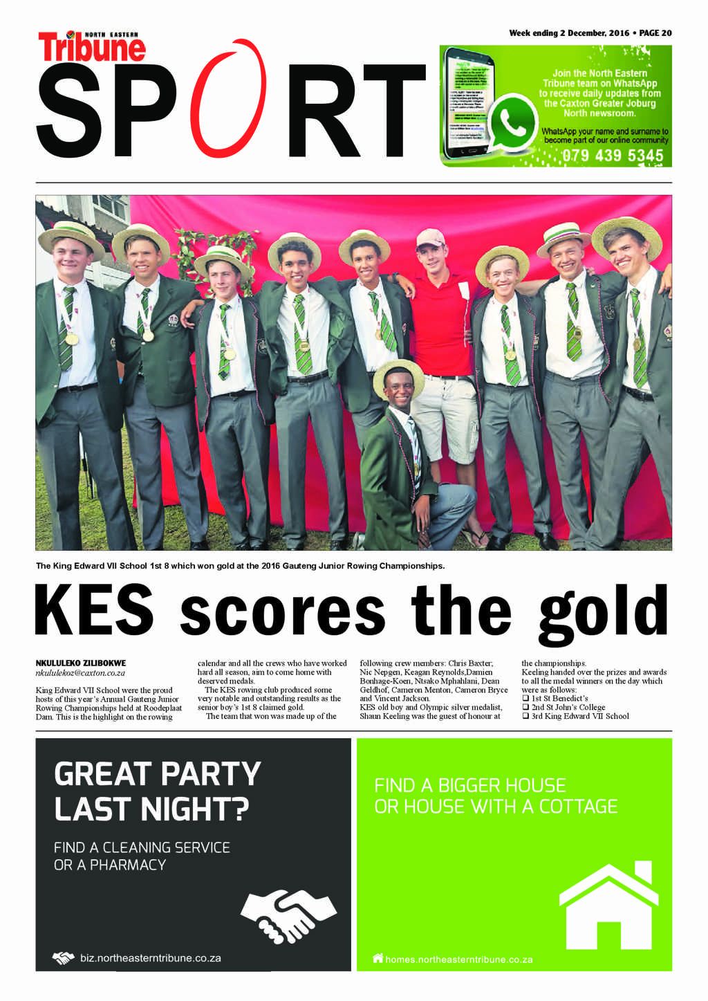 North Eastern Tribune 2 December 2016 page 20