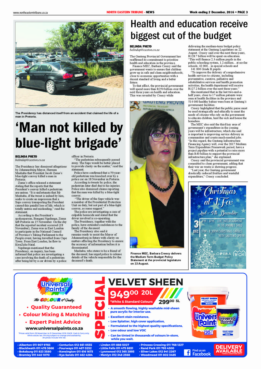 North Eastern Tribune 2 December 2016 page 3