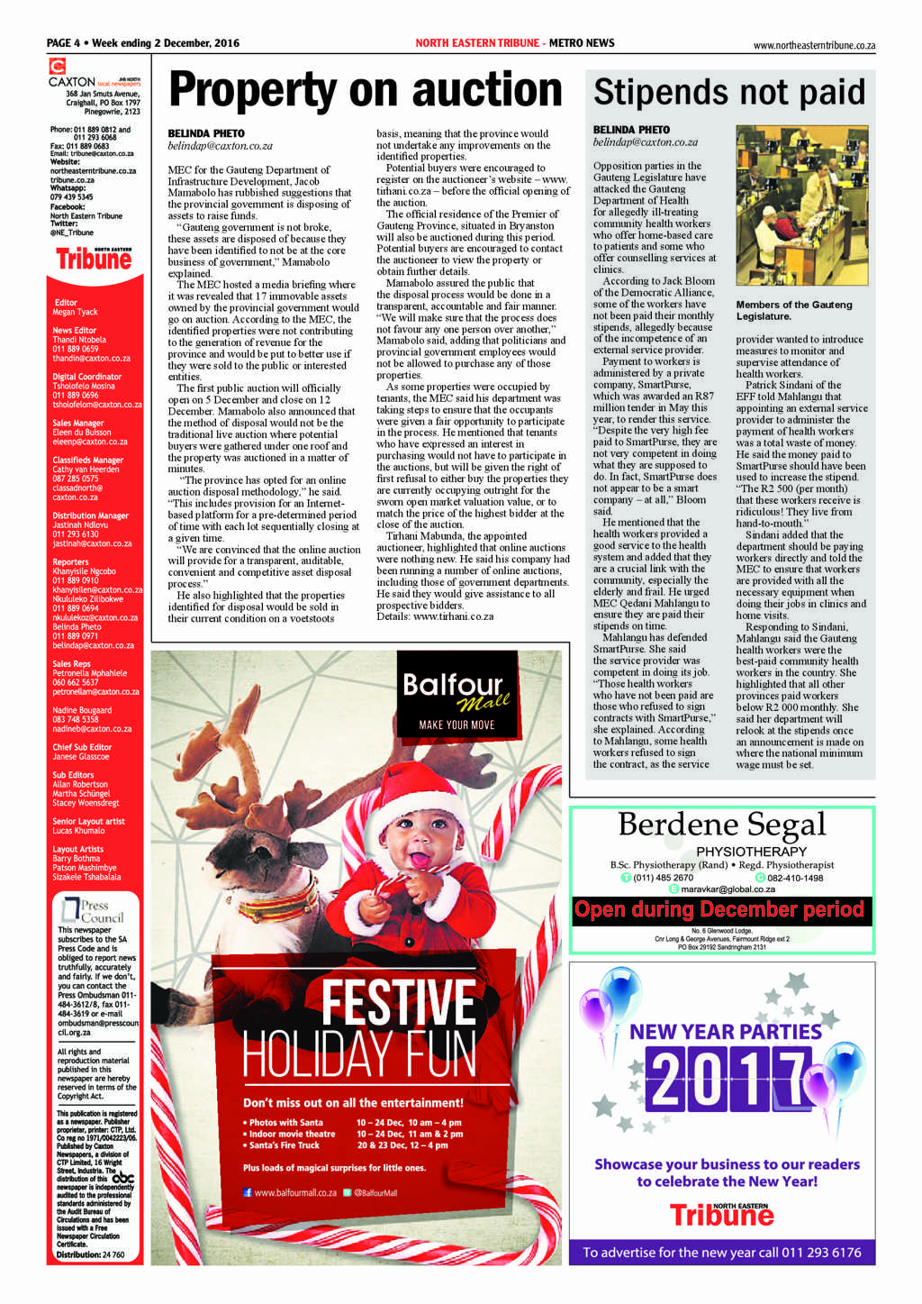 North Eastern Tribune 2 December 2016 page 4