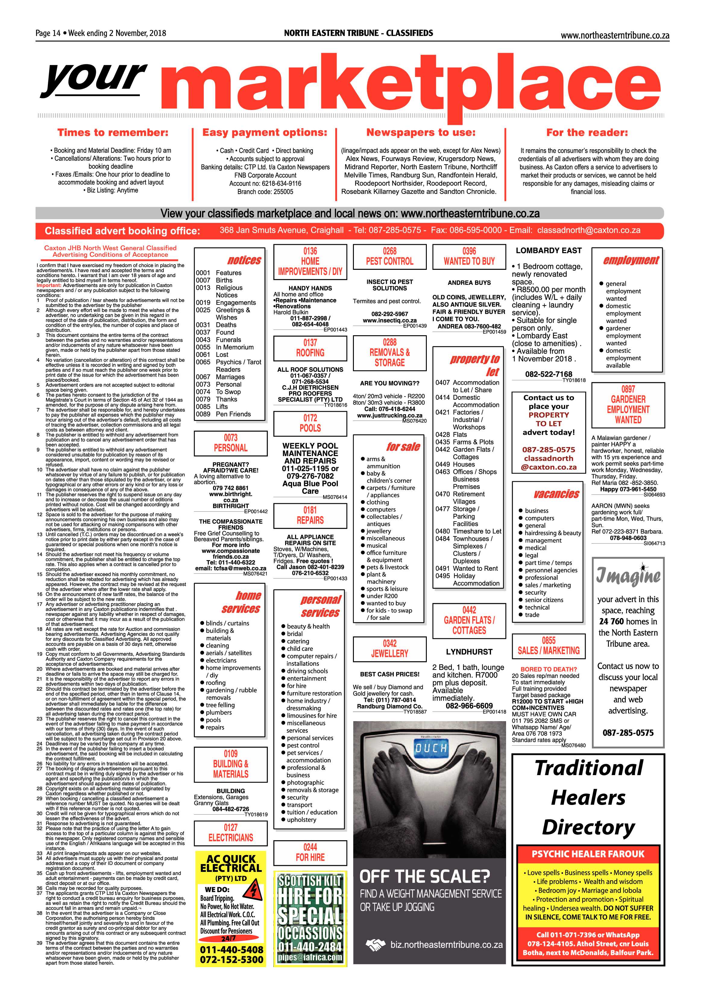 North Eastern Tribune 2 November, 2018 page 14