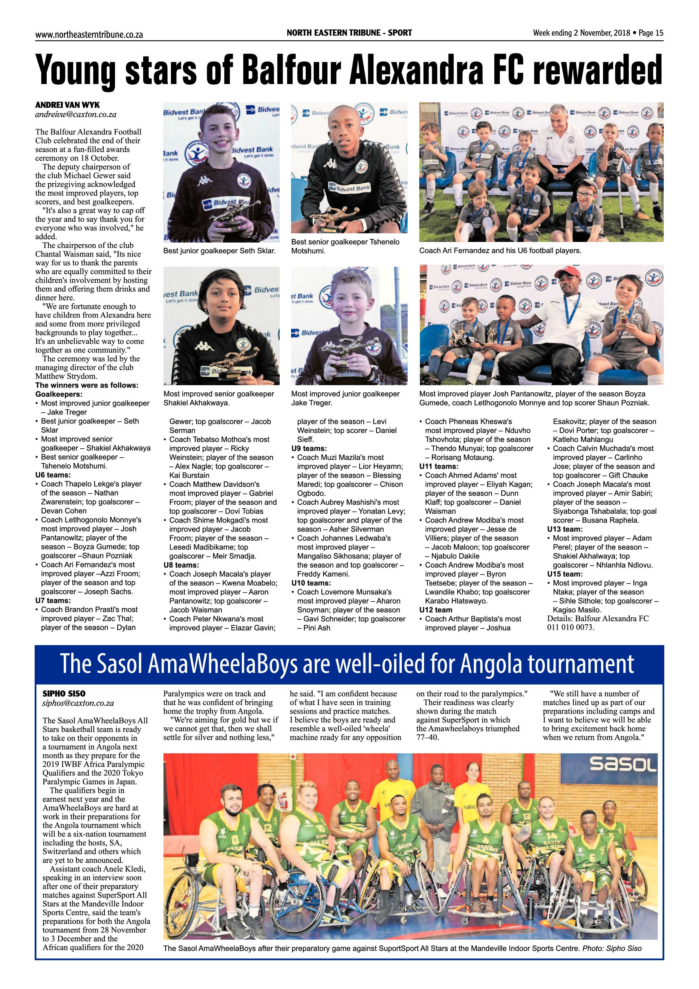 North Eastern Tribune 2 November, 2018 page 15