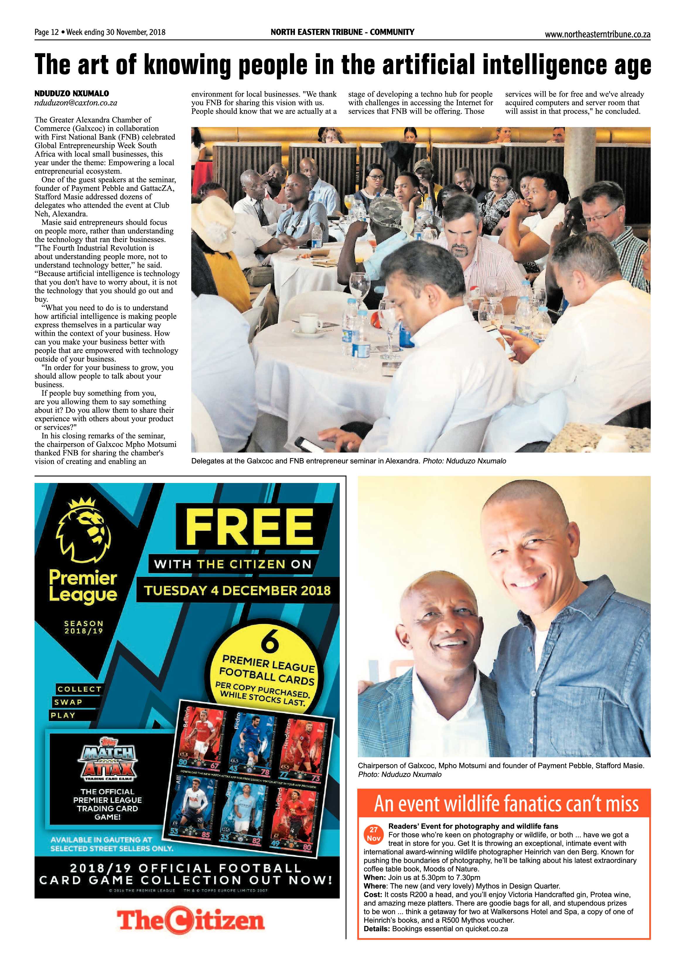North Eastern Tribune 30 November, 2018 page 12