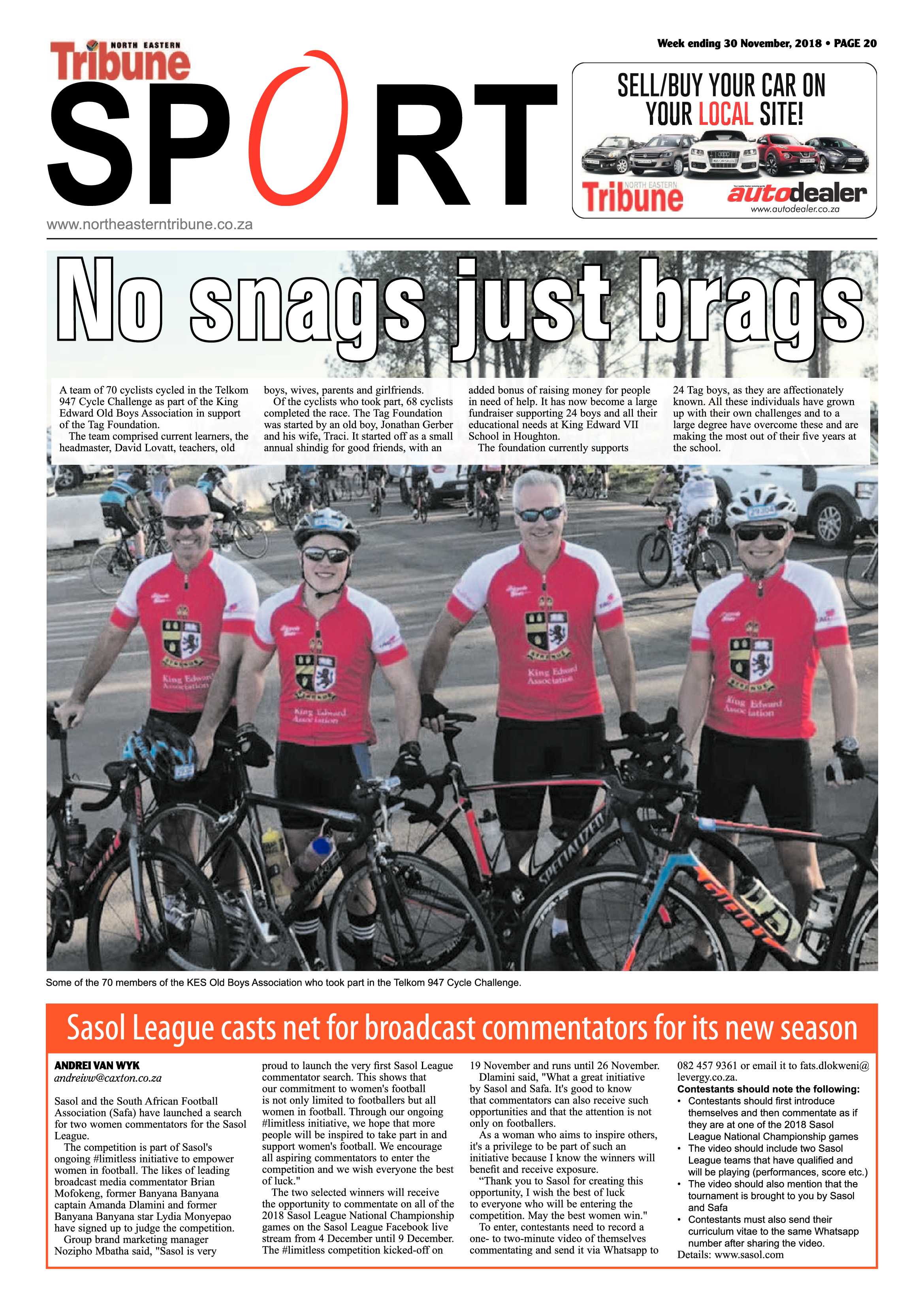 North Eastern Tribune 30 November, 2018 page 20