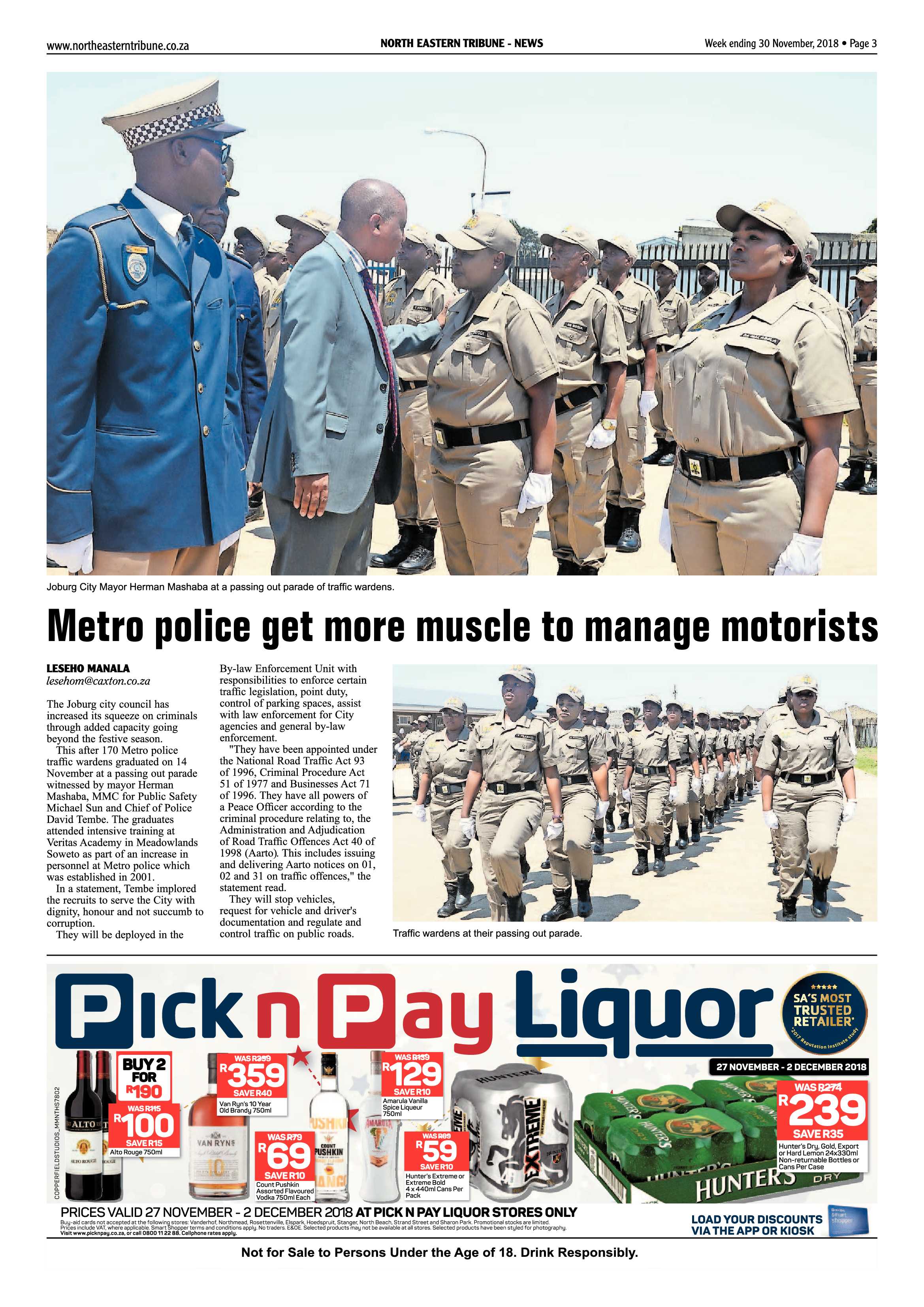 North Eastern Tribune 30 November, 2018 page 3