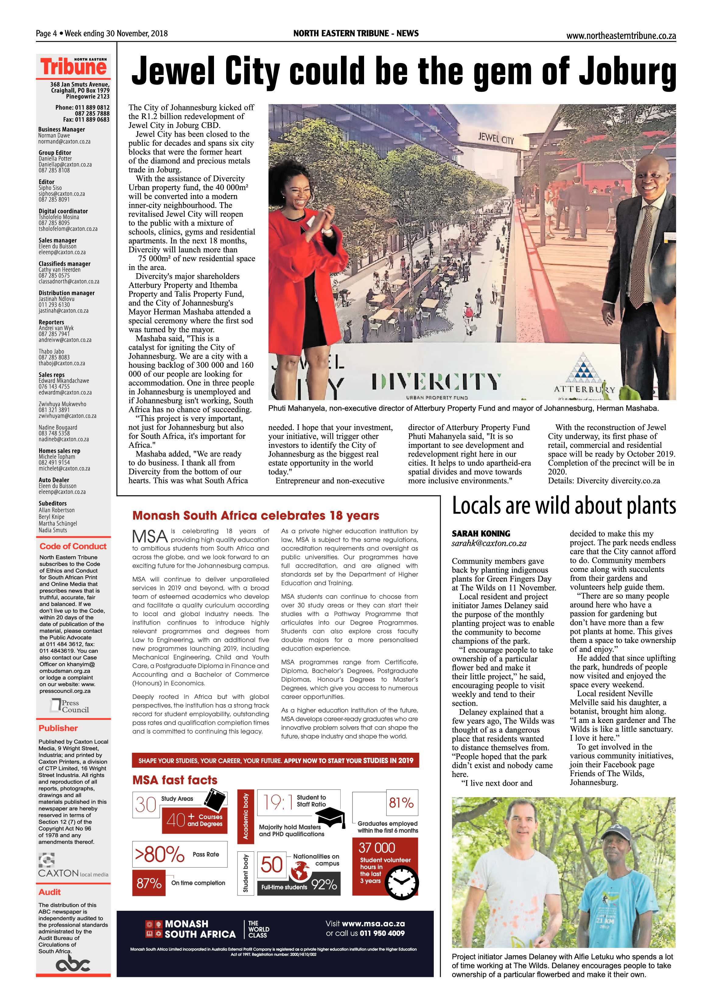 North Eastern Tribune 30 November, 2018 page 4