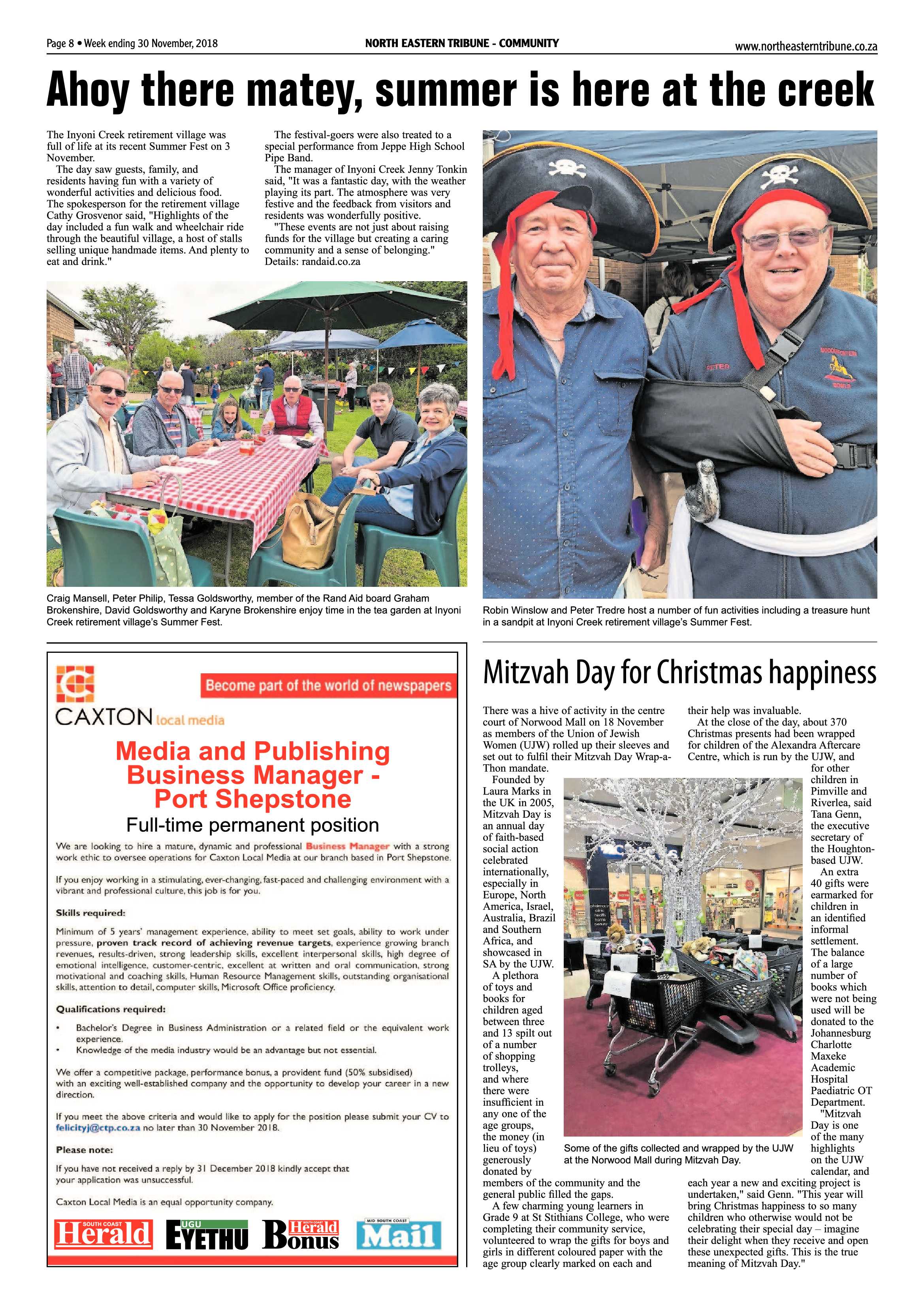 North Eastern Tribune 30 November, 2018 page 8