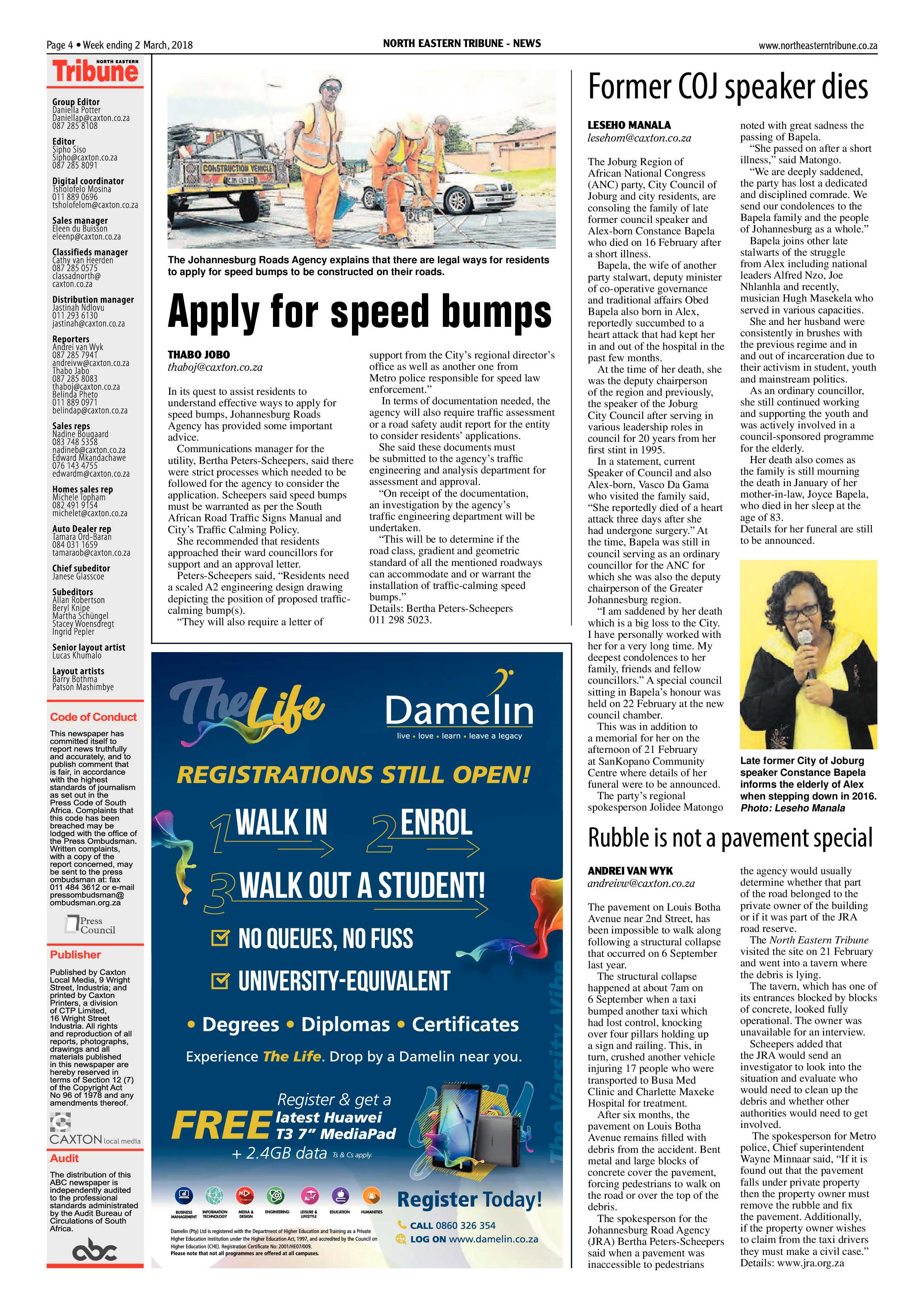 North Eastern Tribune 3 March 2018 page 4
