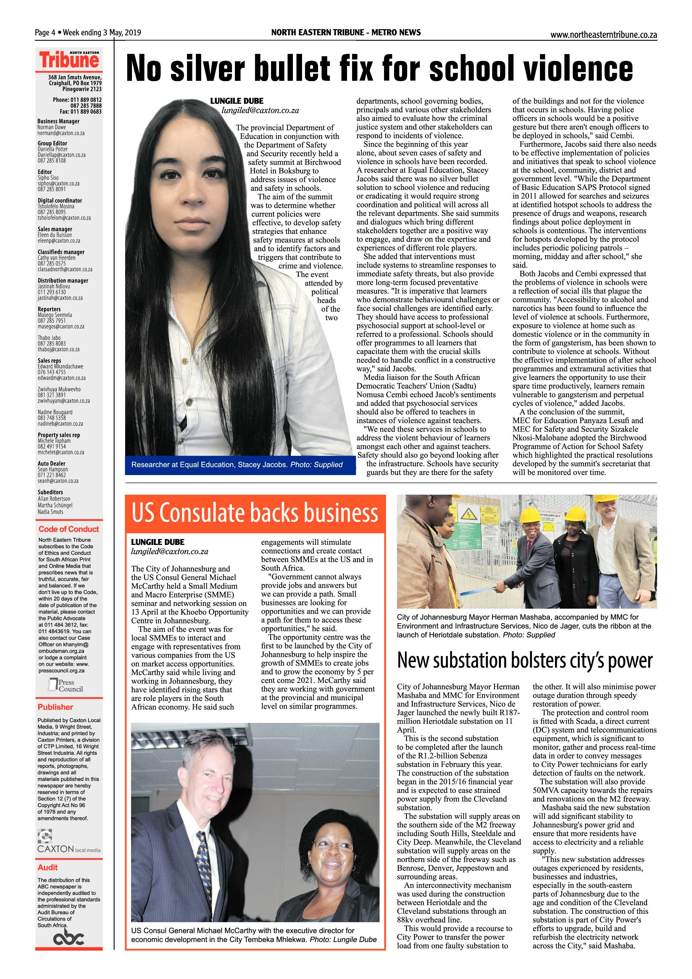North Eastern Tribune 3 May, 2019 page 4