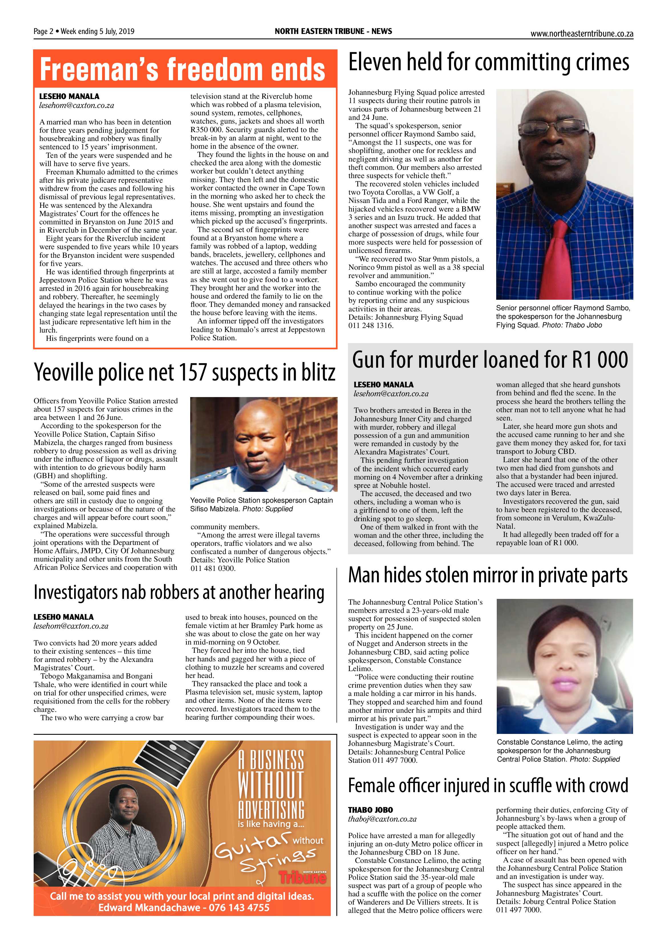 North Eastern Tribune 5 July, 2019 page 2
