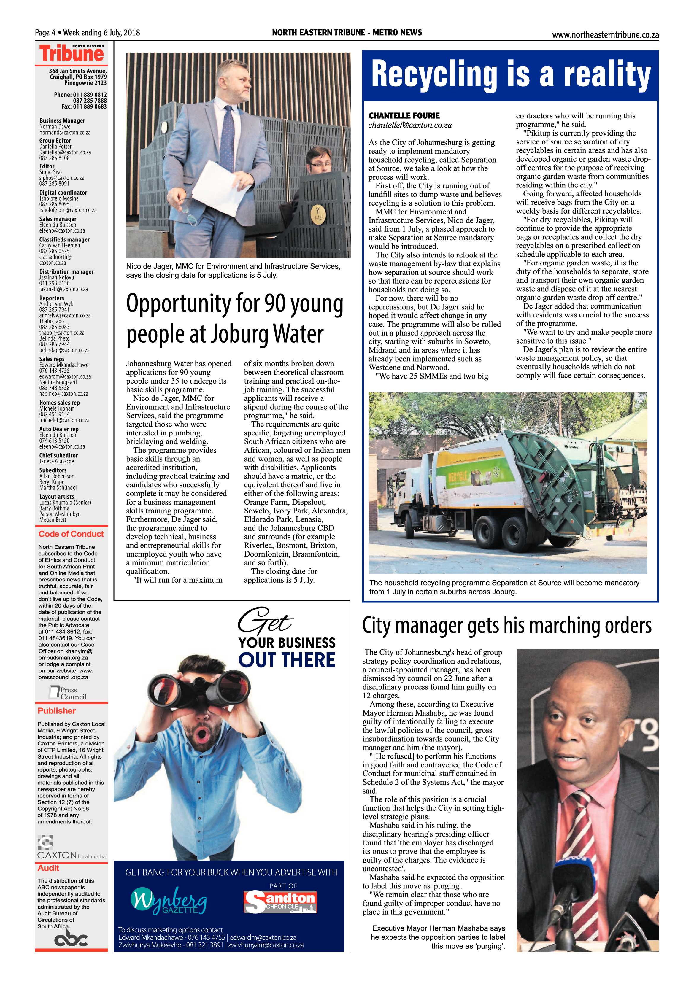 North Eastern Tribune 6 July 2018 page 4