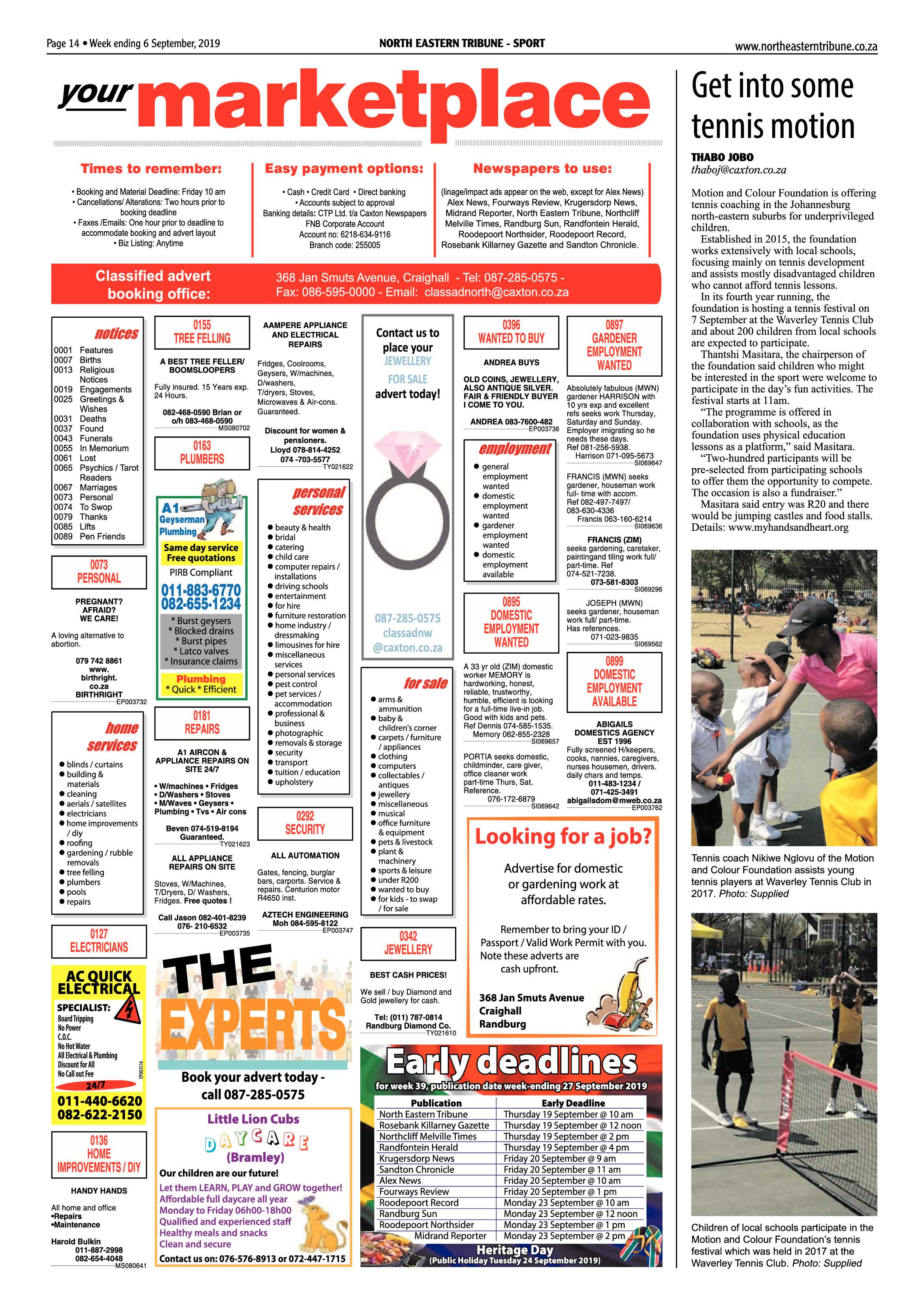 North Eastern Tribune 6 September, 2019 page 14