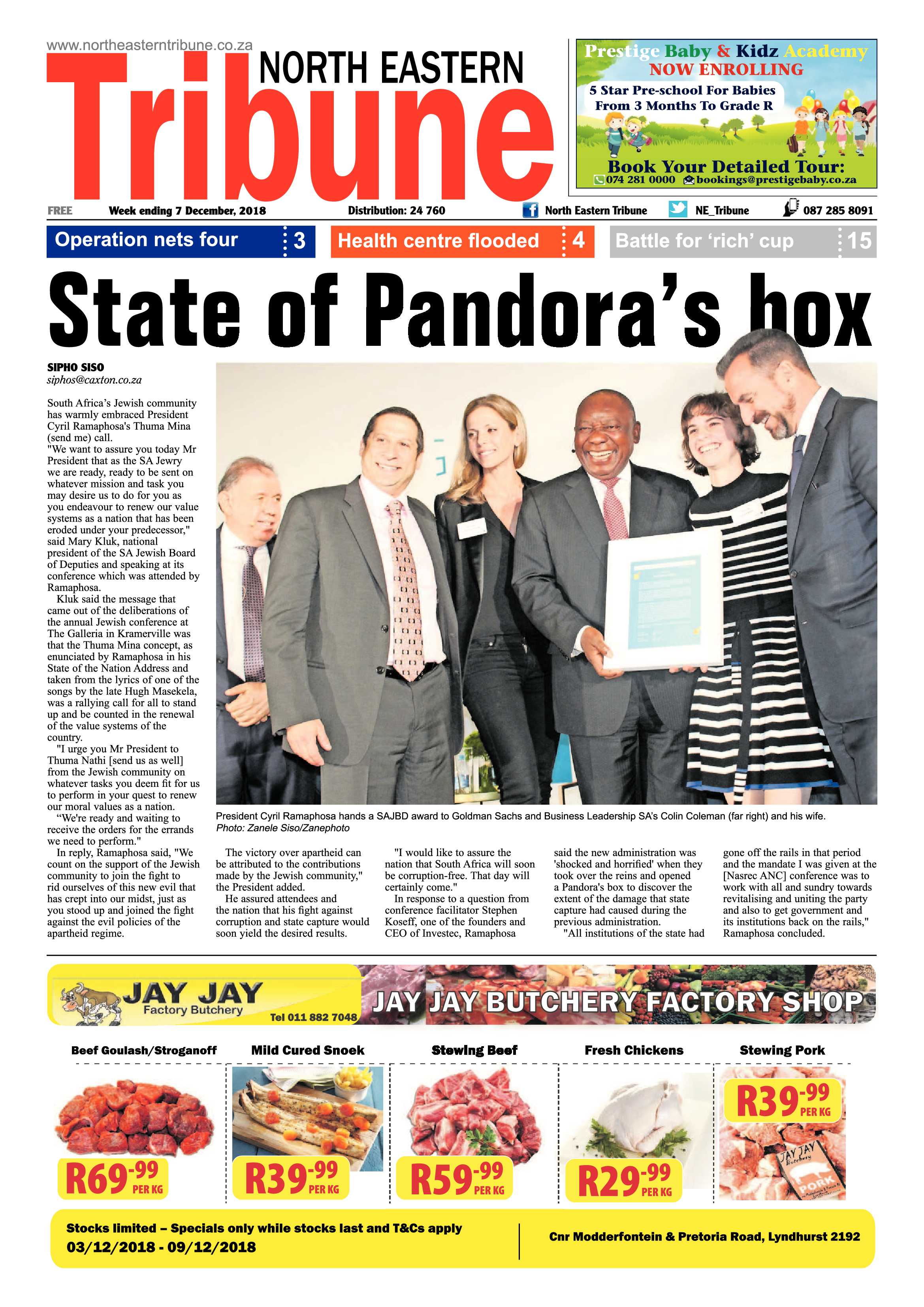 North Eastern Tribune 7 December, 2018 page 1