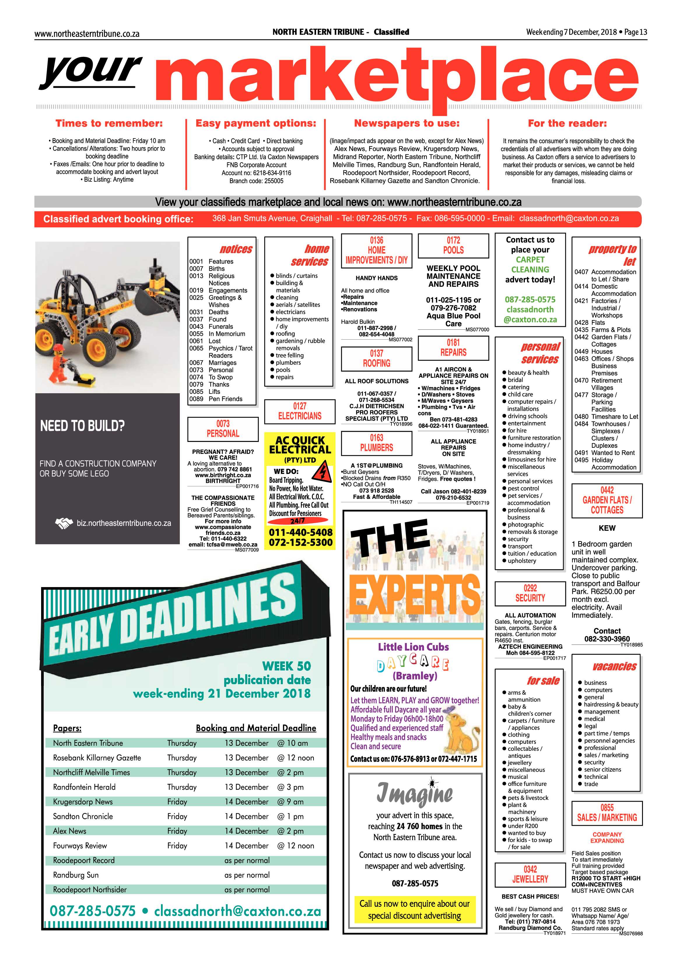 North Eastern Tribune 7 December, 2018 page 13
