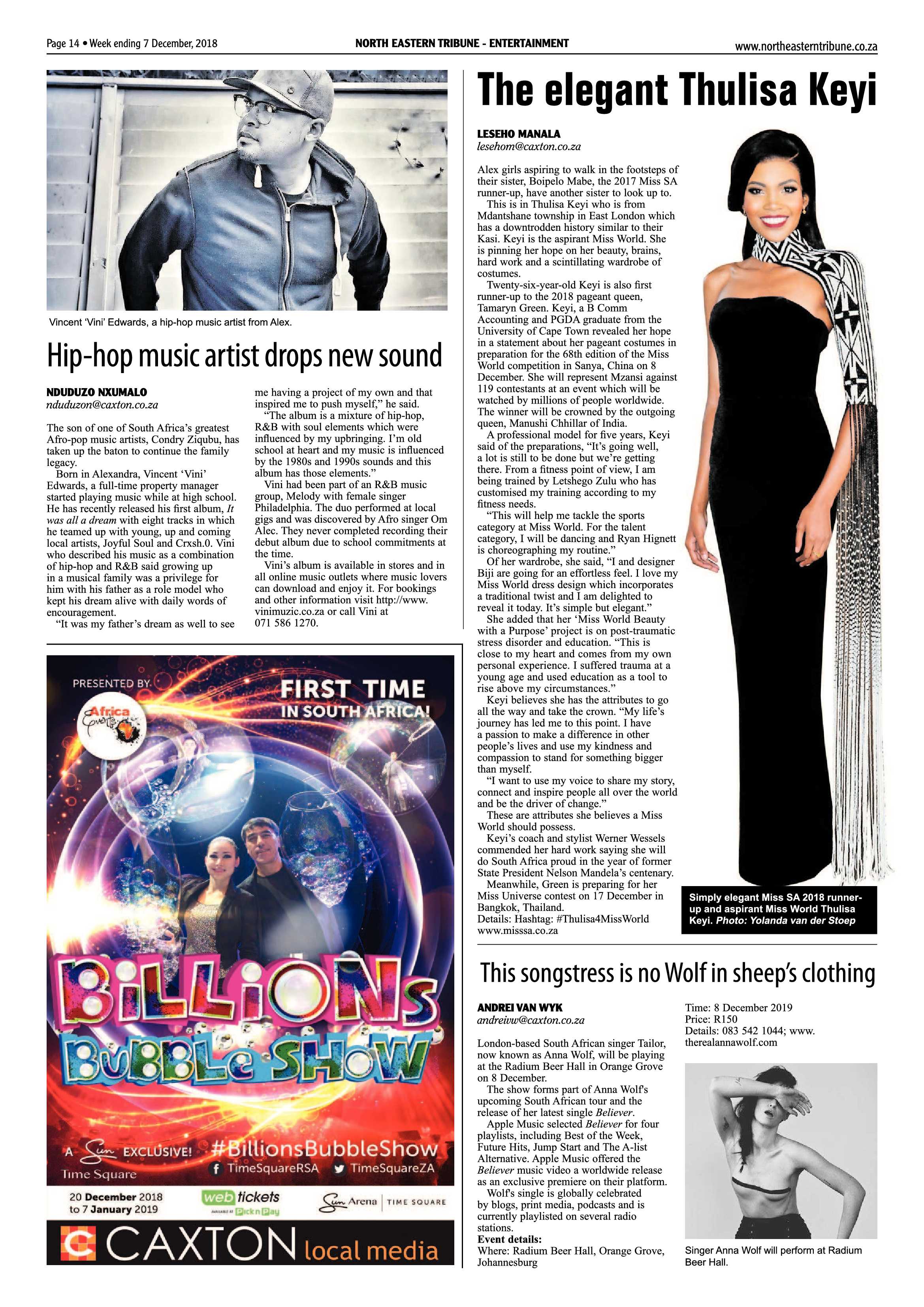 North Eastern Tribune 7 December, 2018 page 14