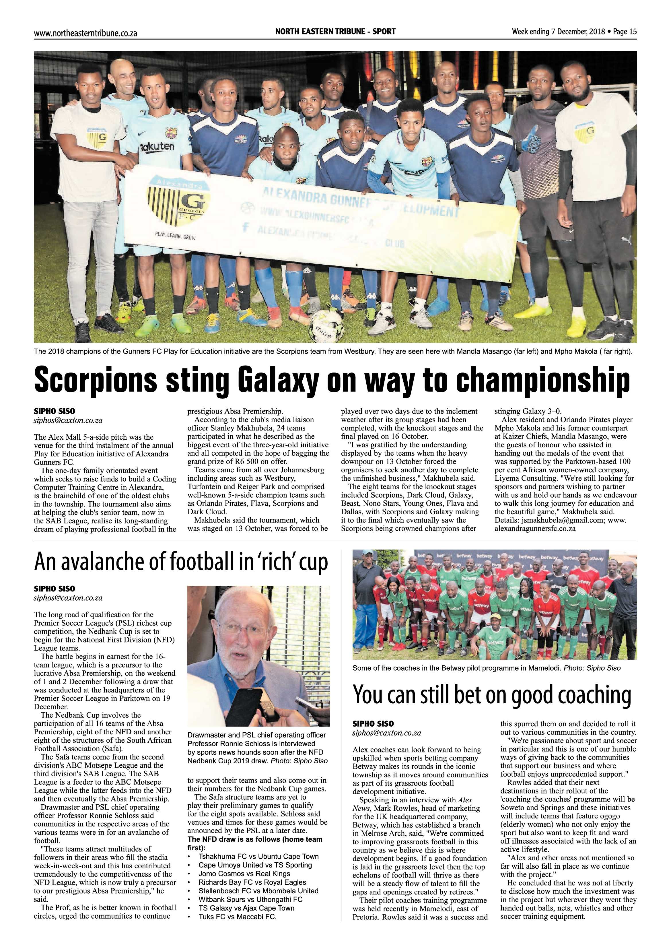 North Eastern Tribune 7 December, 2018 page 15