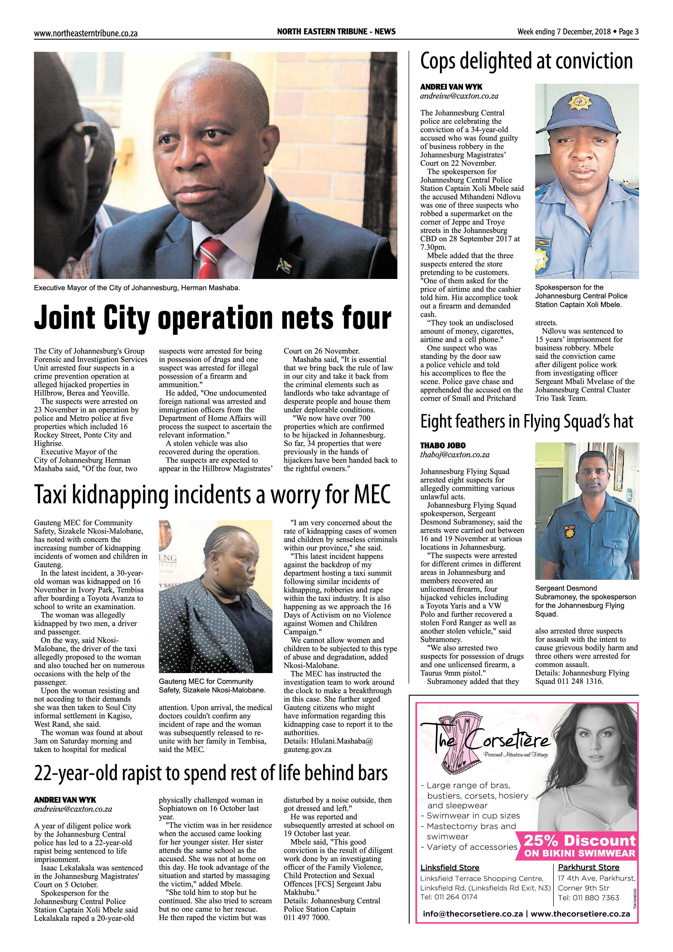 North Eastern Tribune 7 December, 2018 page 3