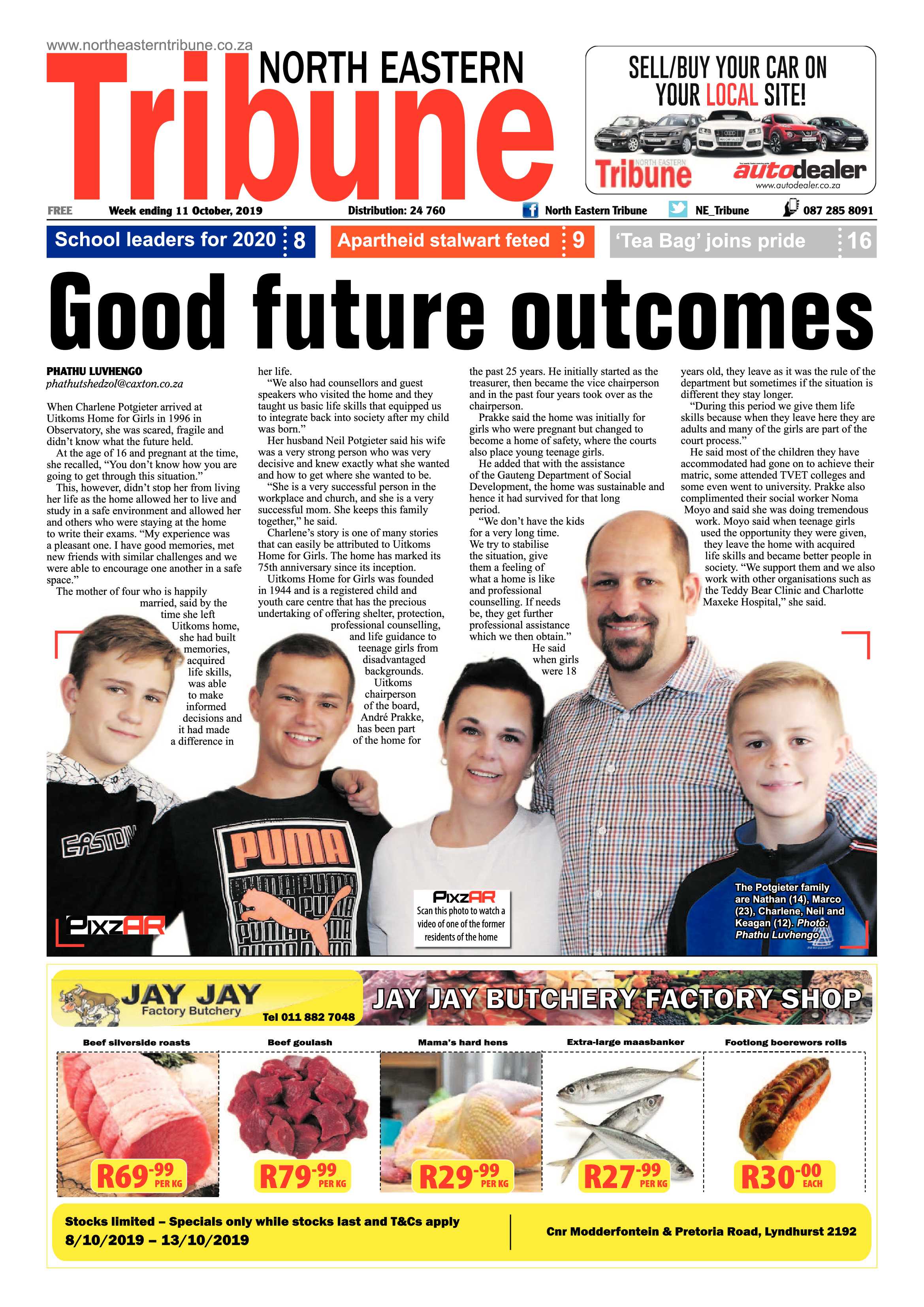 North Eastern Tribune 8 October, 2019 page 1