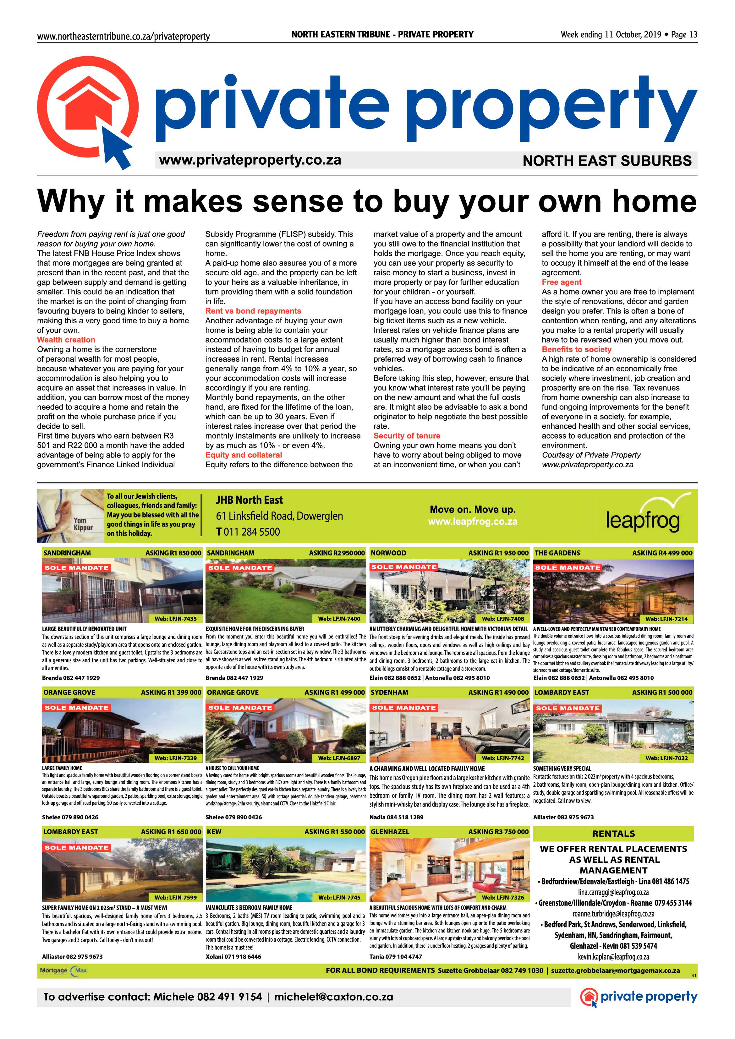 North Eastern Tribune 8 October, 2019 page 13