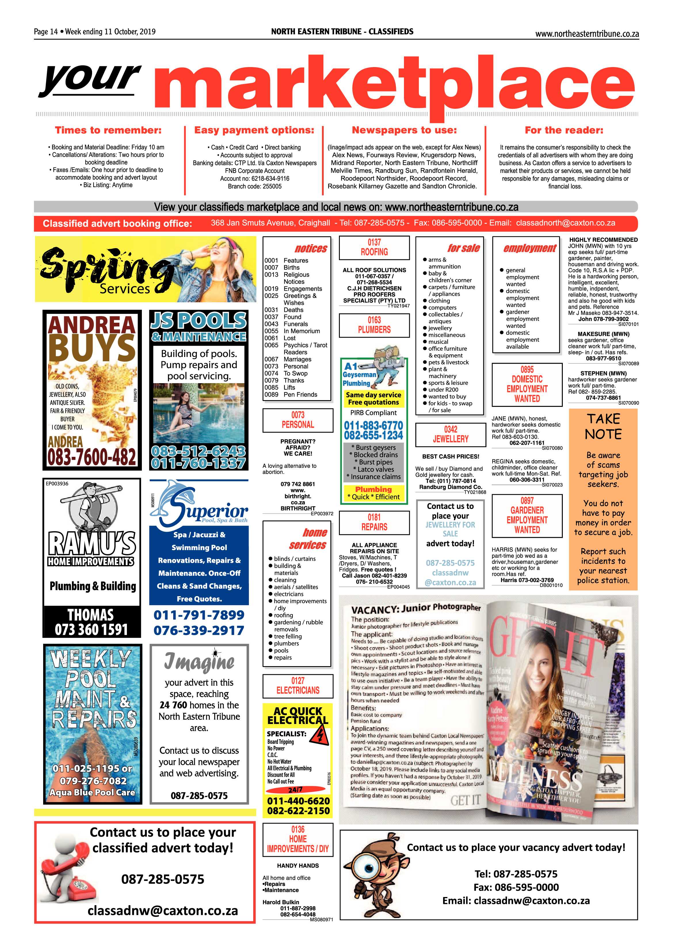North Eastern Tribune 8 October, 2019 page 14