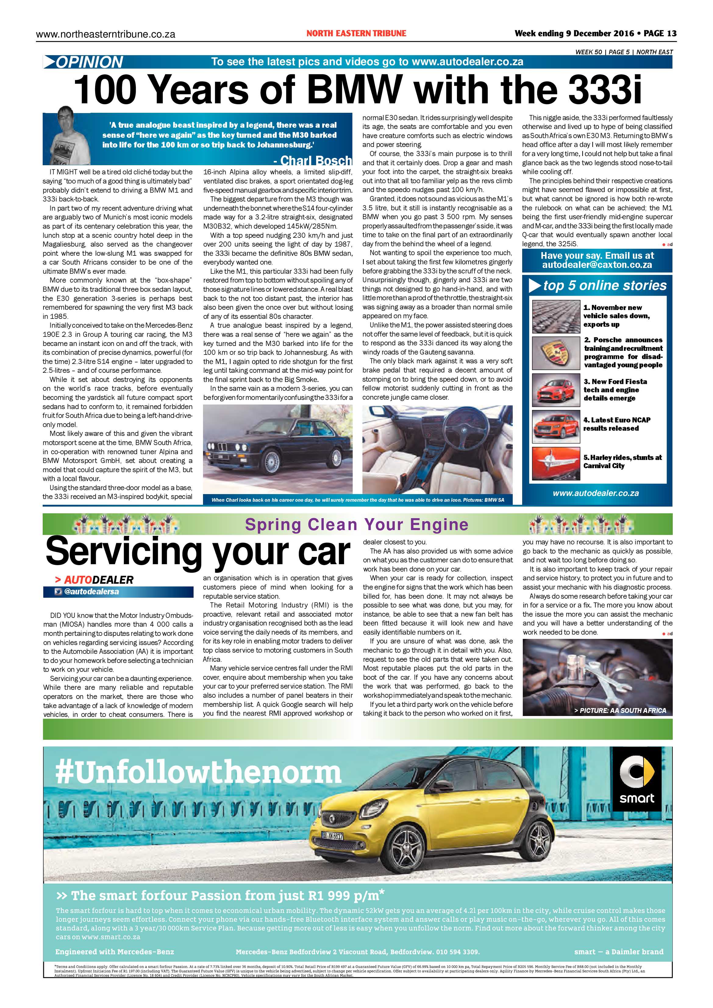 North Eastern Tribune 9 December 2016 page 13