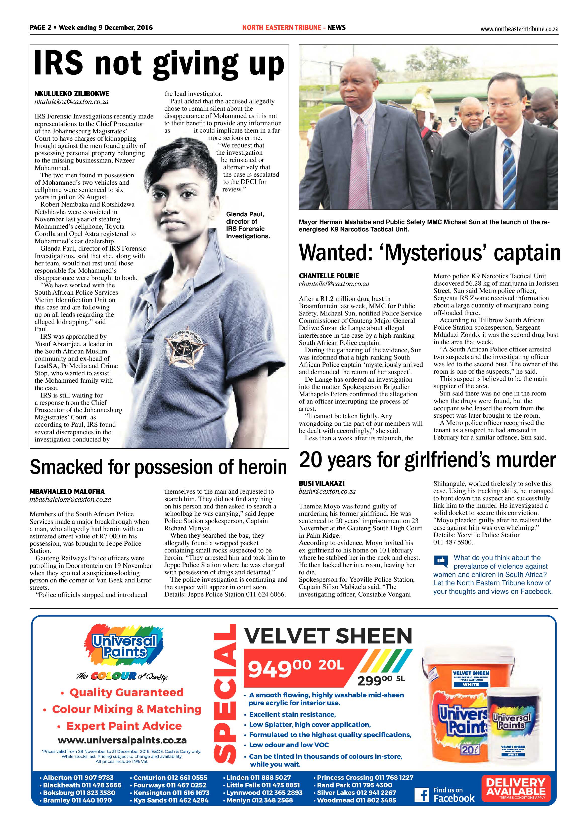 North Eastern Tribune 9 December 2016 page 2